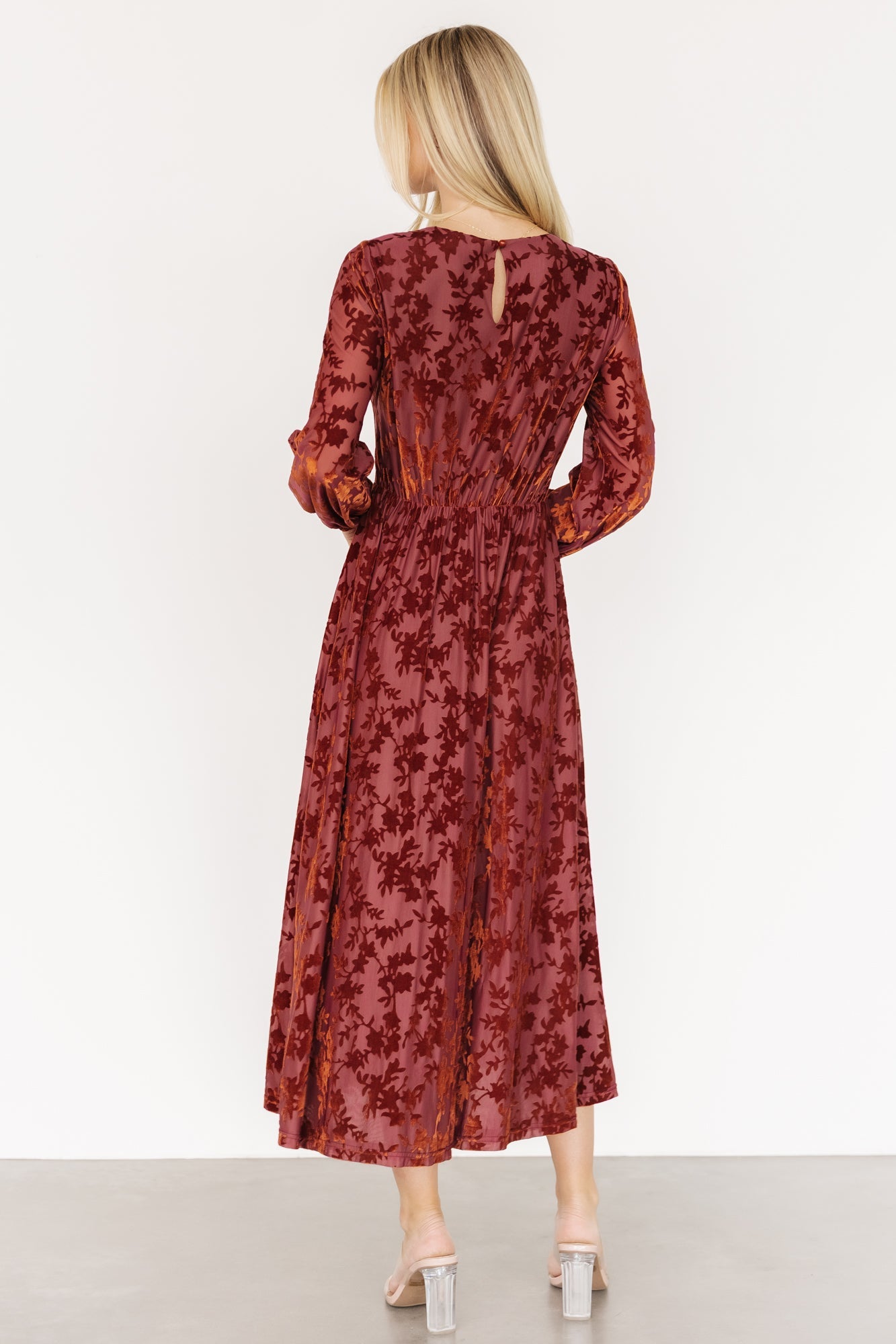 Thora Velvet Dress | Copper Floral