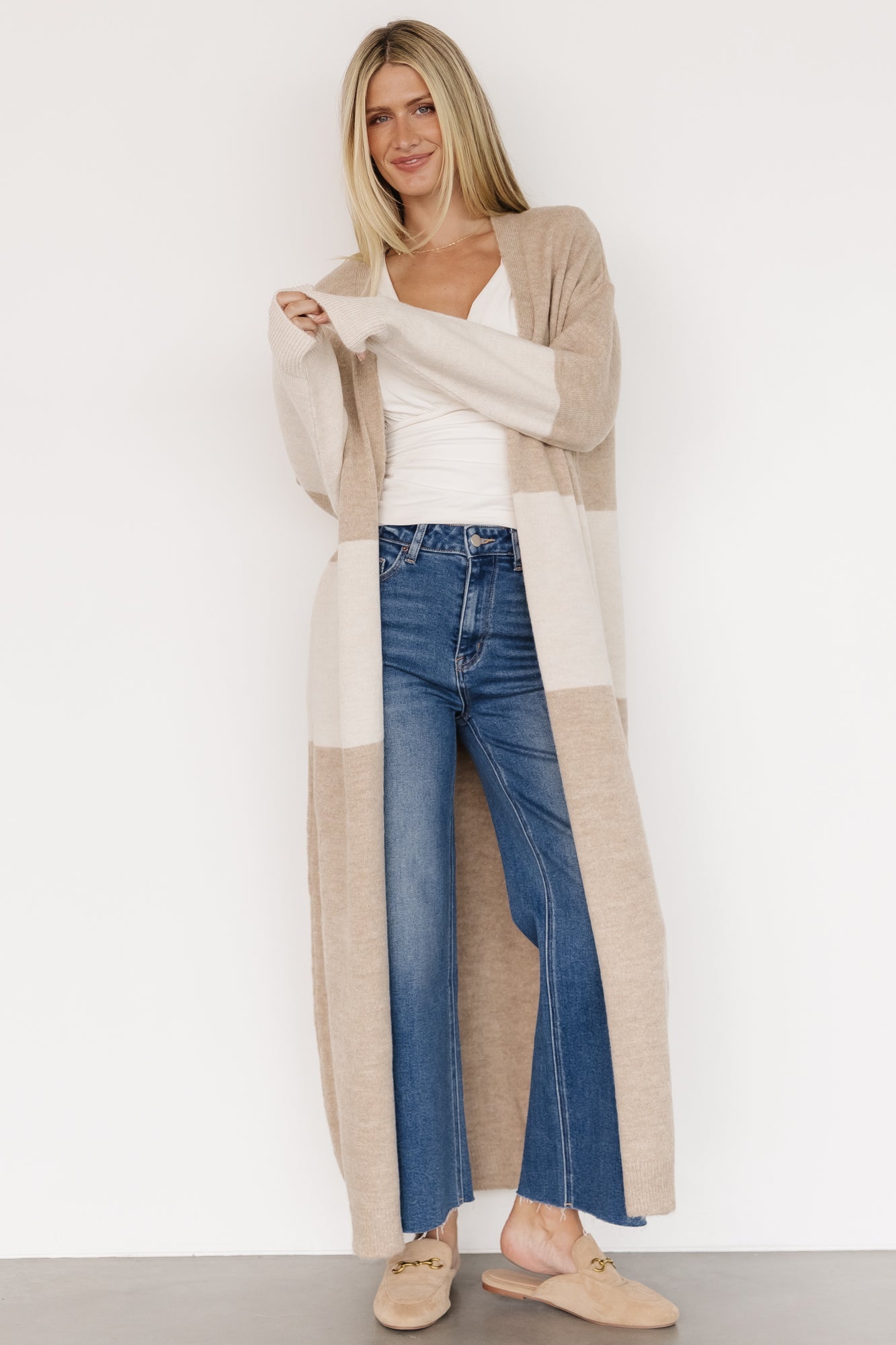 Thea Duster Cardigan | Natural + Ivory
