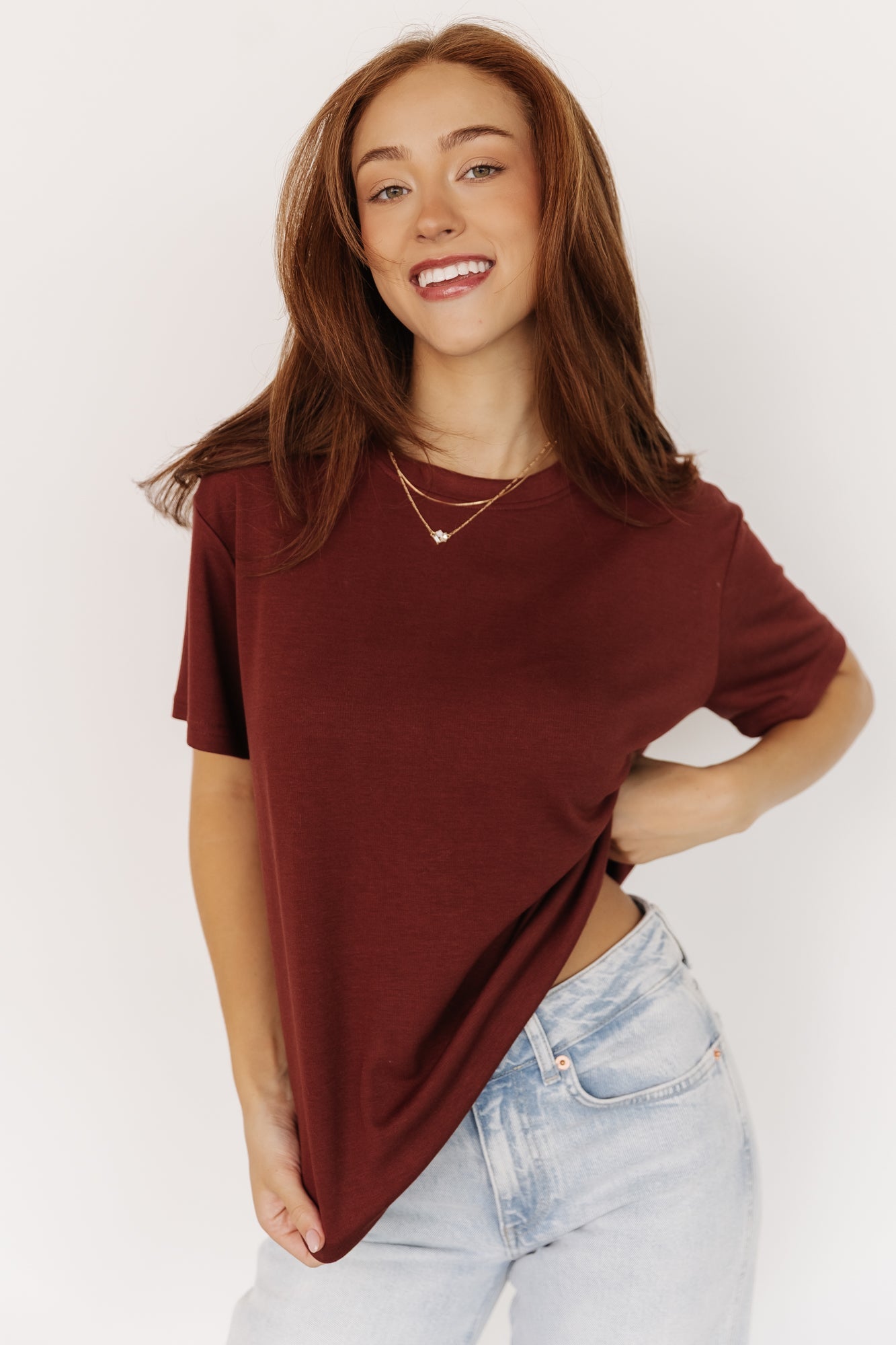 Elliot Relaxed Tee | Dark Rust