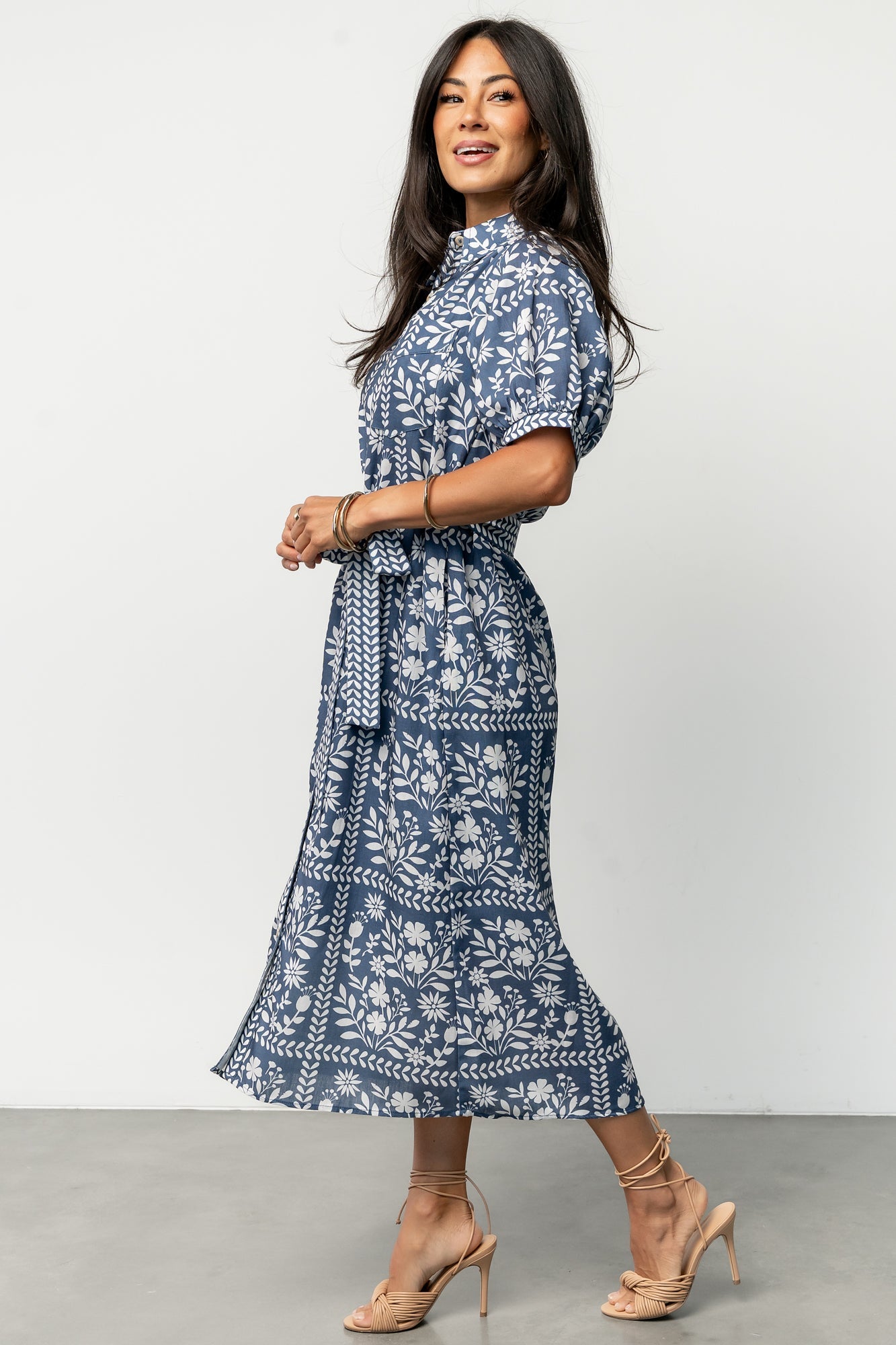 Karla Midi Dress | Deep Slate + White Floral