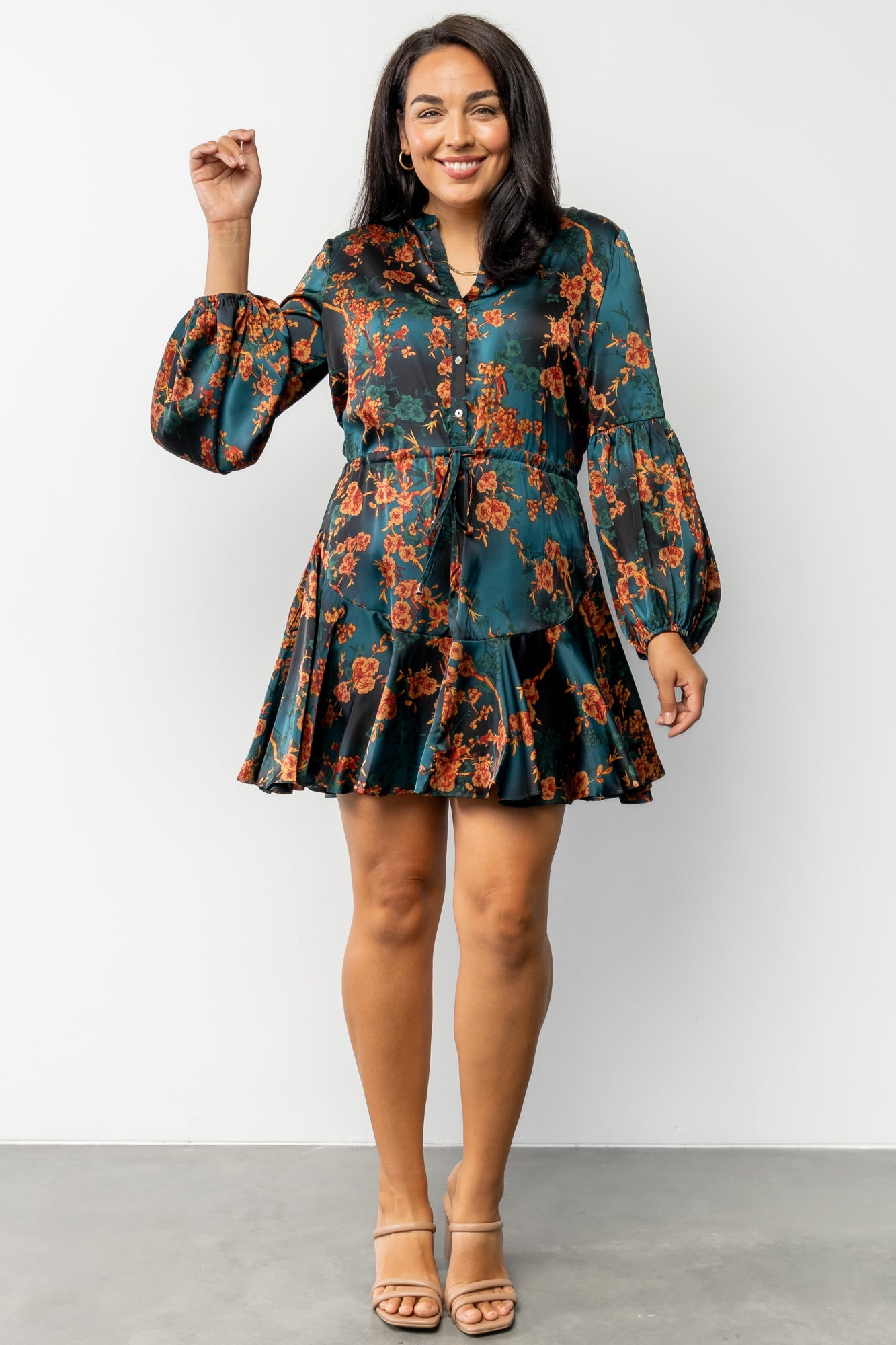 Venice Short Dress | Jade + Copper Floral