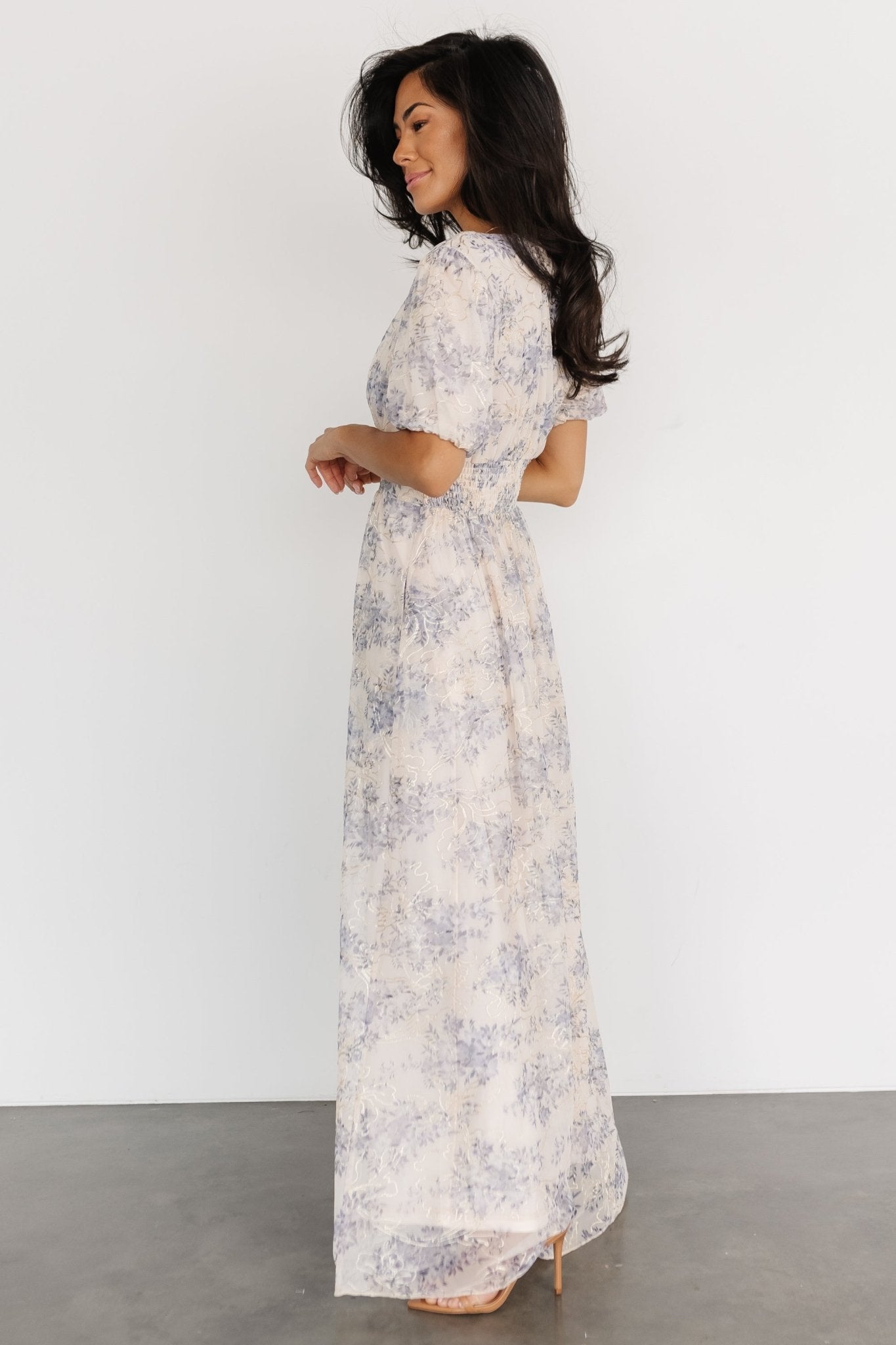 Ardley Maxi Dress | Cream + Blue