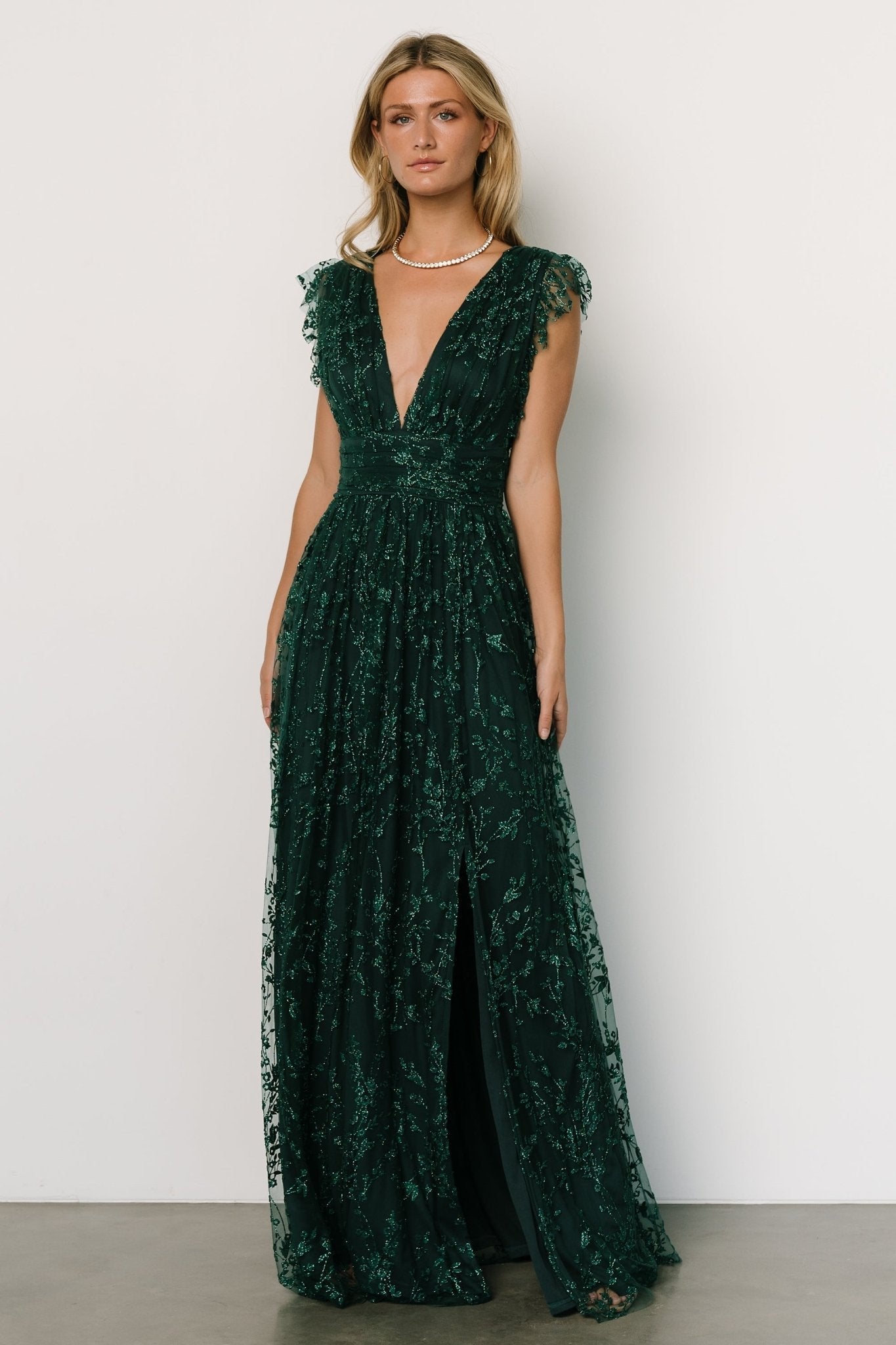 Arlene Shimmer Gown | Emerald