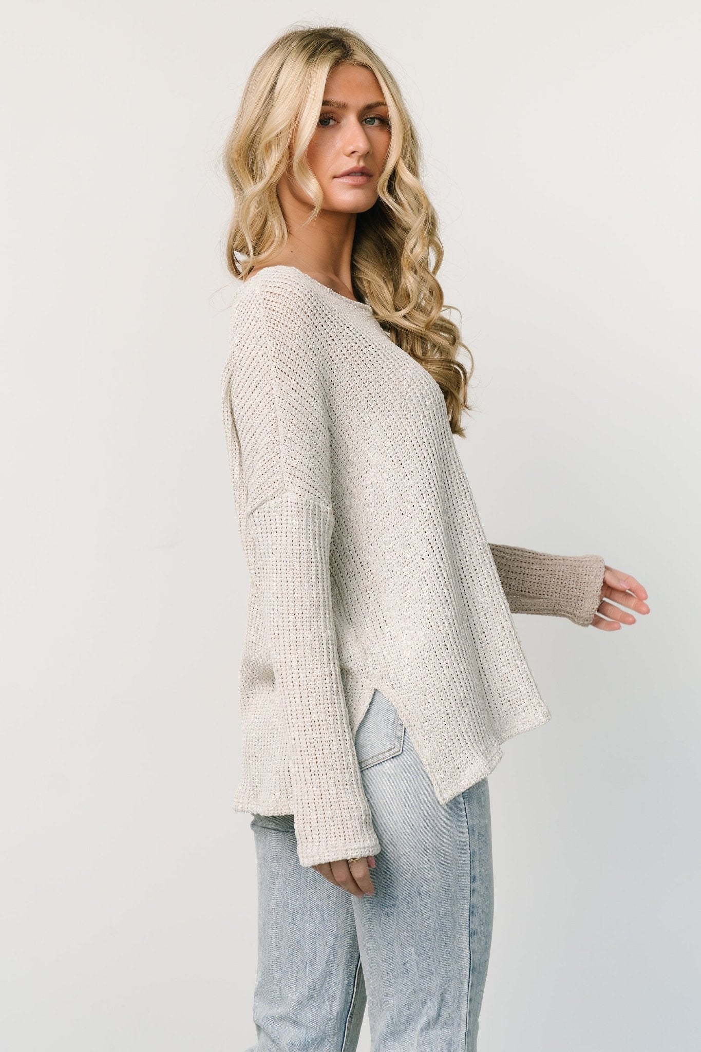 Castelo Knit Top | Natural + Sand