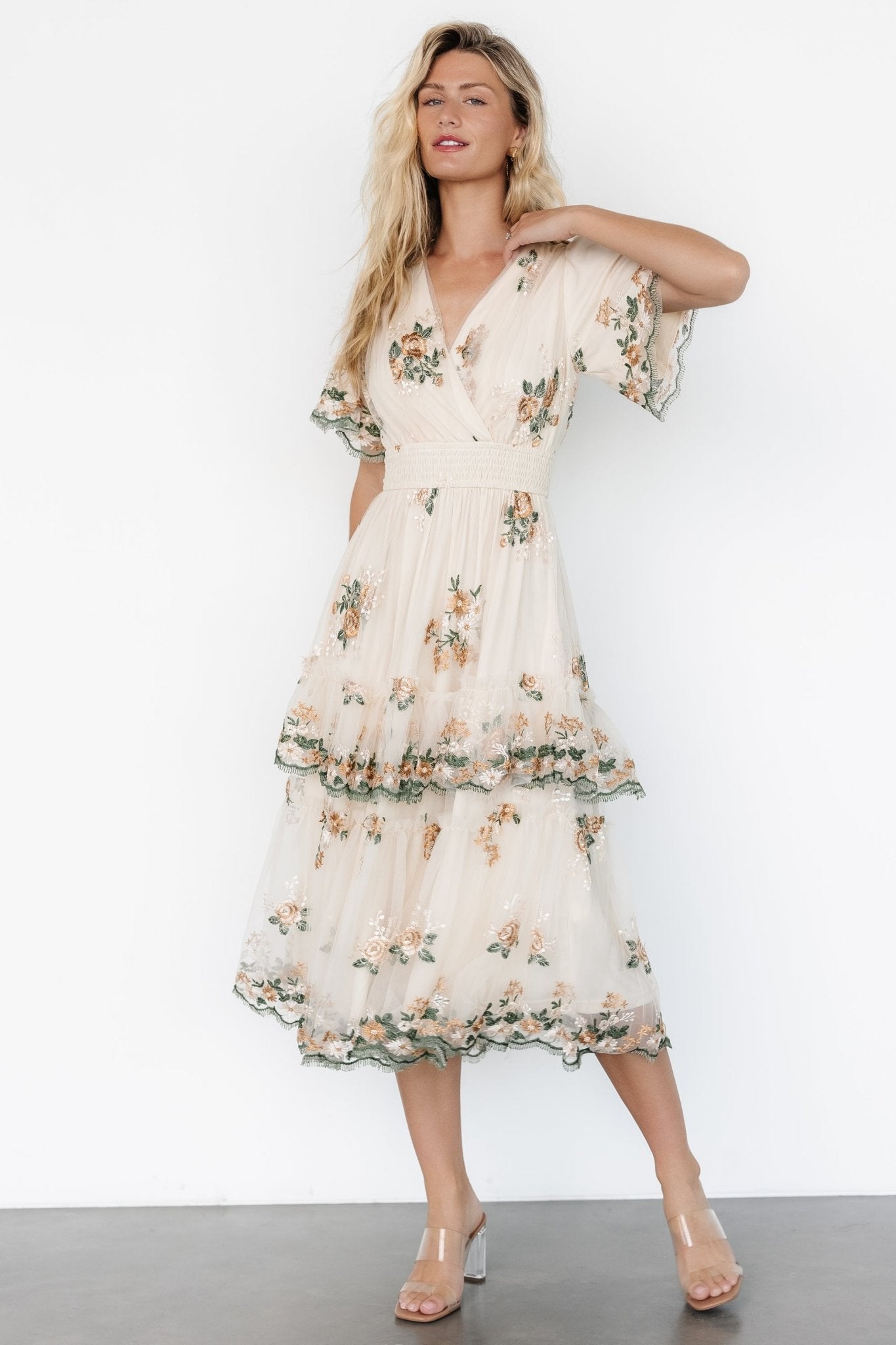 Cynthia Midi Dress | Cream Floral