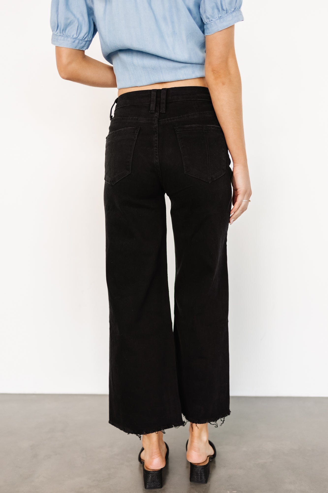 Georgie High Rise Wide Leg Jeans | Black