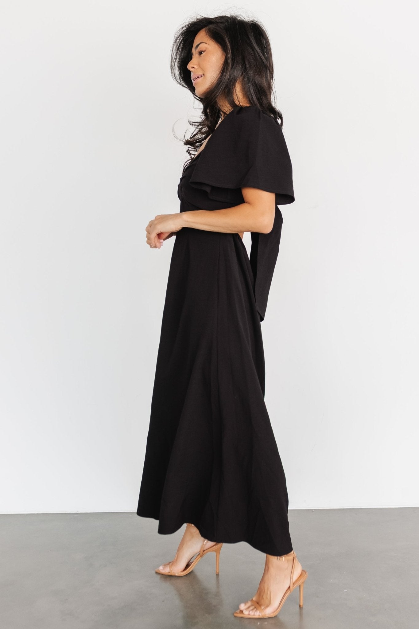 Indie Back Tie Dress | Black