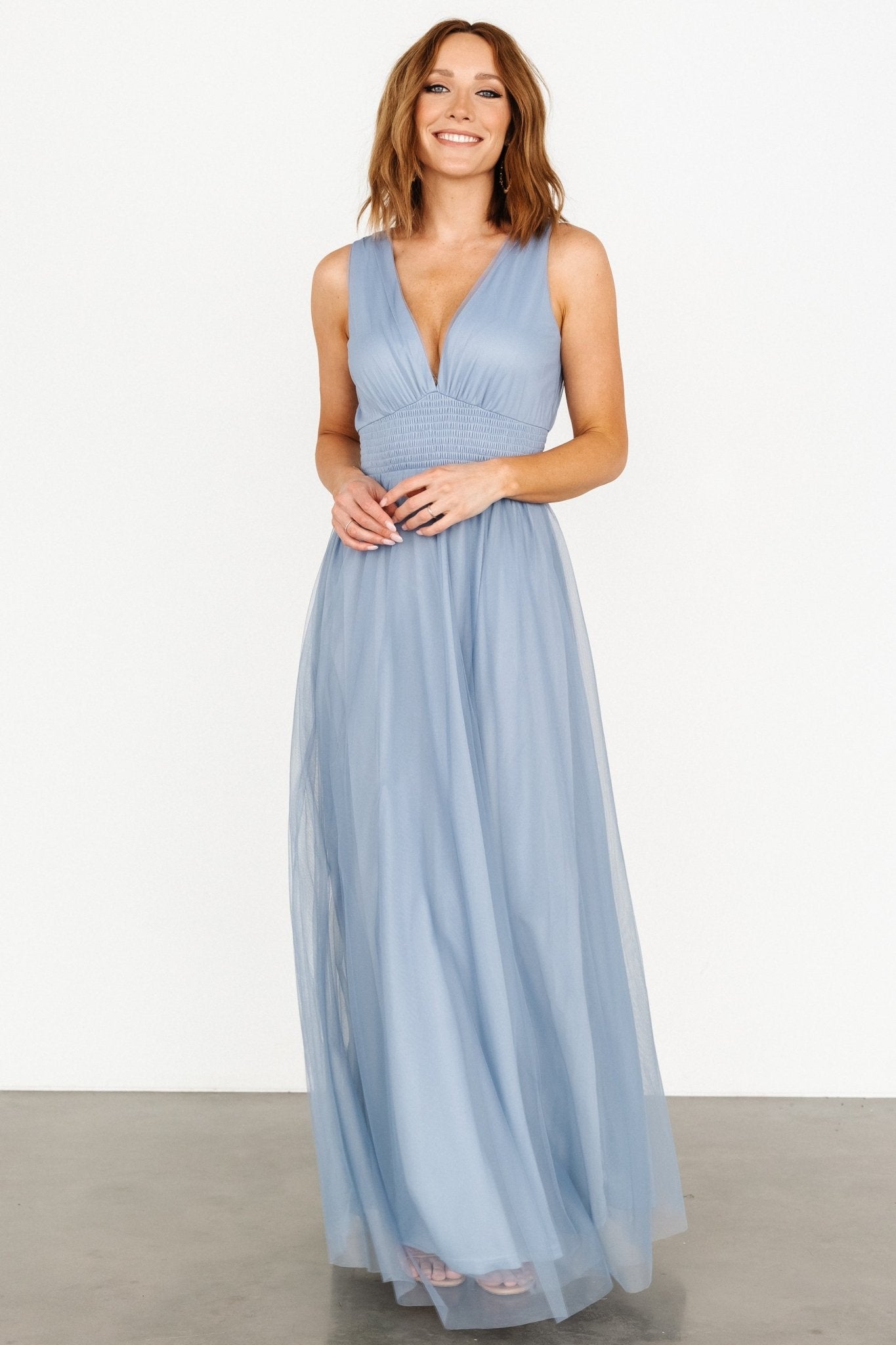Kamila Tulle Maxi Dress | Whisper Blue