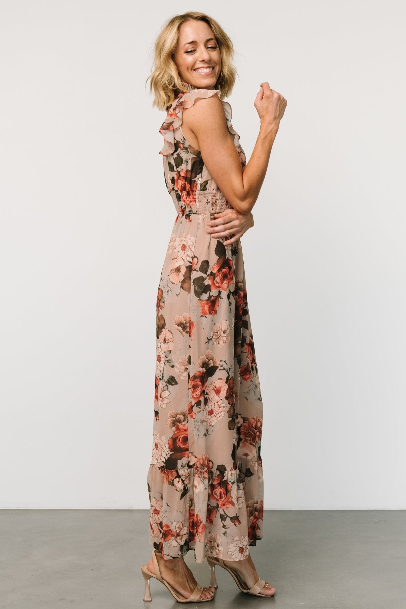 Kearny Ruffle Maxi Dress | Blush + Vintage Floral