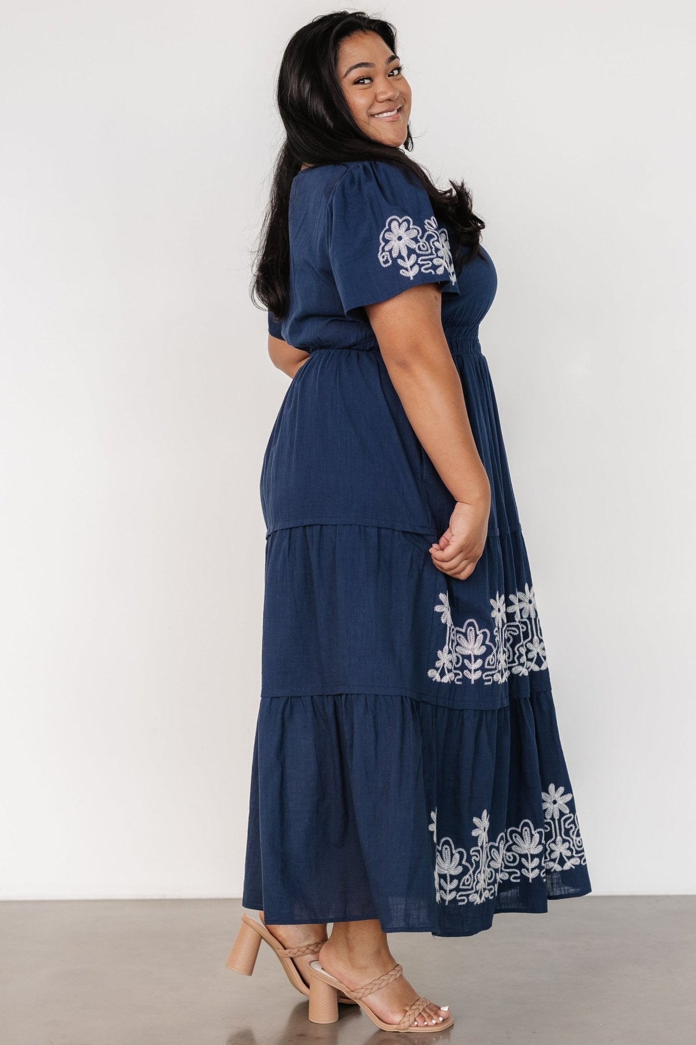 Kennedy Embroidered Maxi Dress | Blue