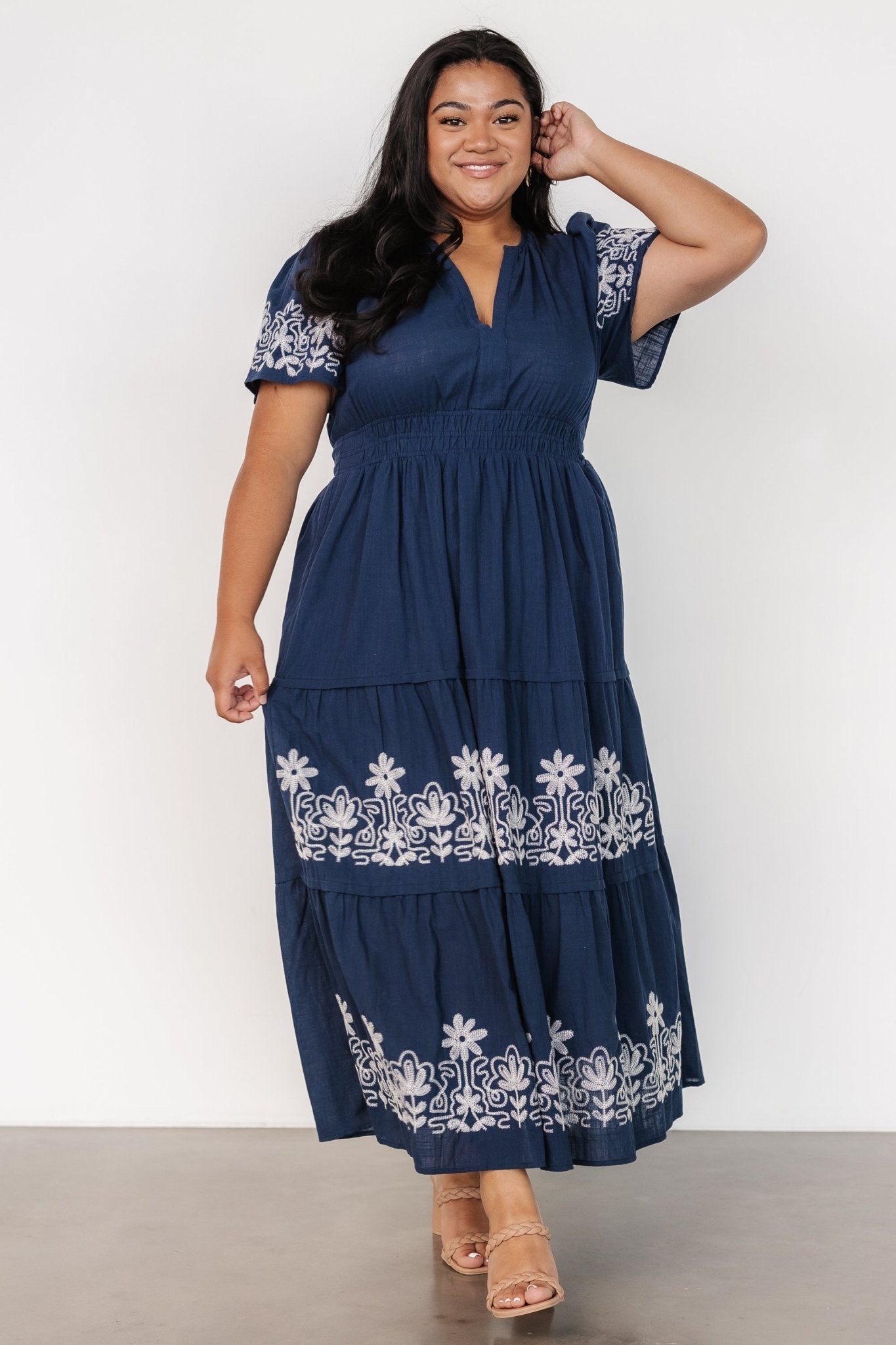 Kennedy Embroidered Maxi Dress | Blue