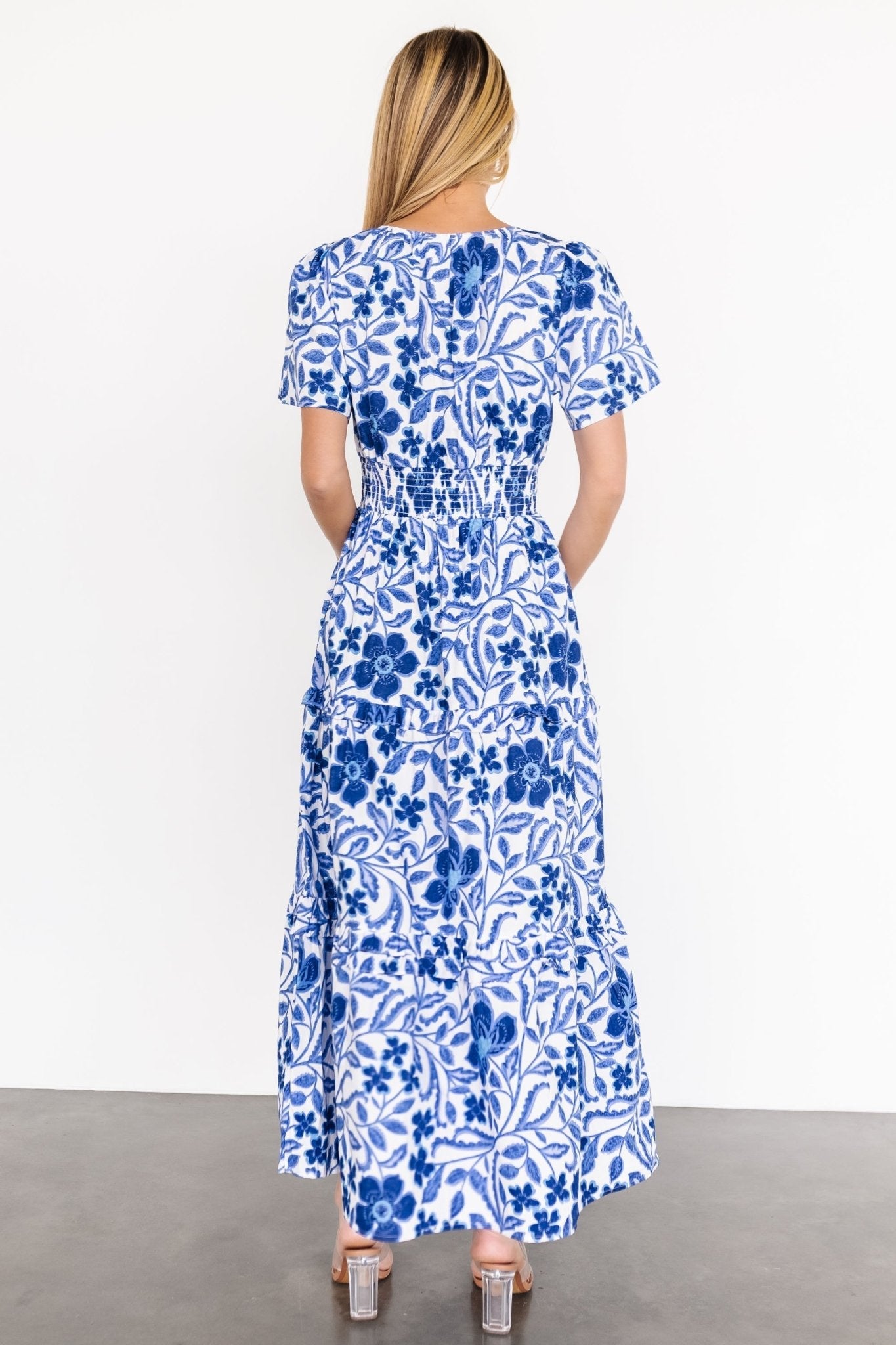 Kiana Poplin Maxi Dress | Blue Multi