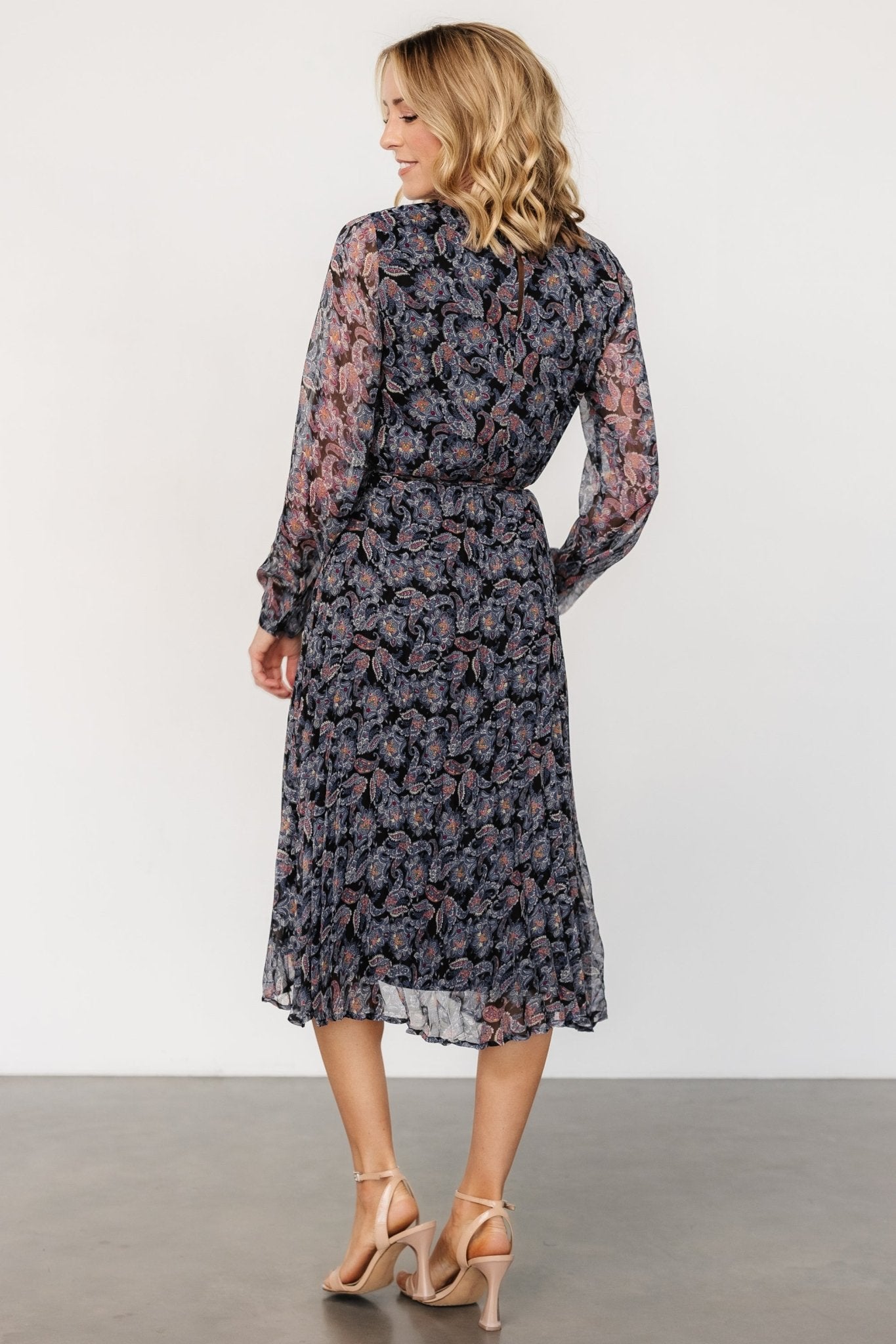 Laurie Midi Dress | Black Print