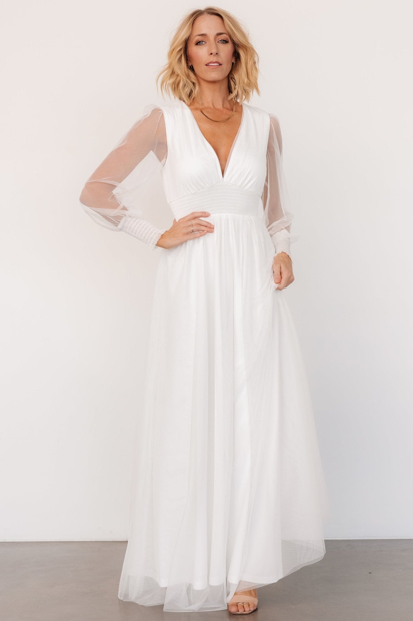 Layla Tulle Maxi Dress | White