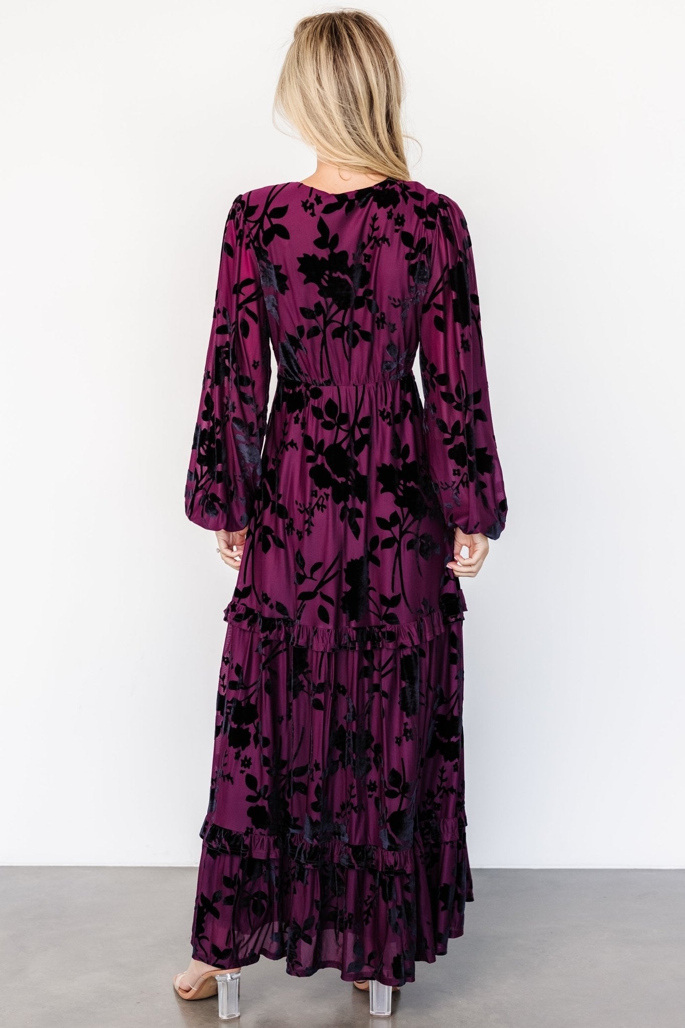 Liana Velvet Embossed Maxi Dress | Mulberry