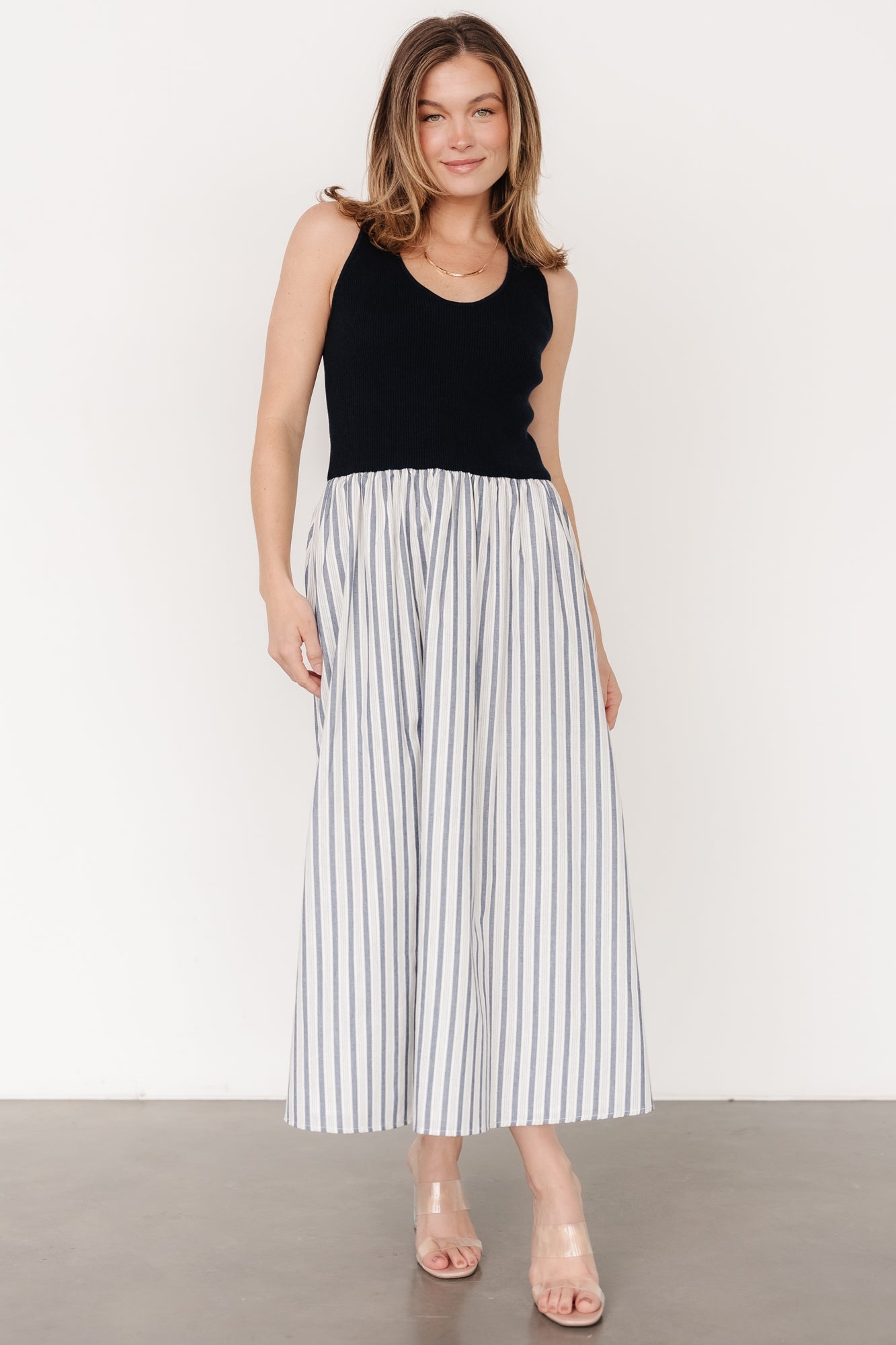 Marbella Tank Dress | Navy Stripe