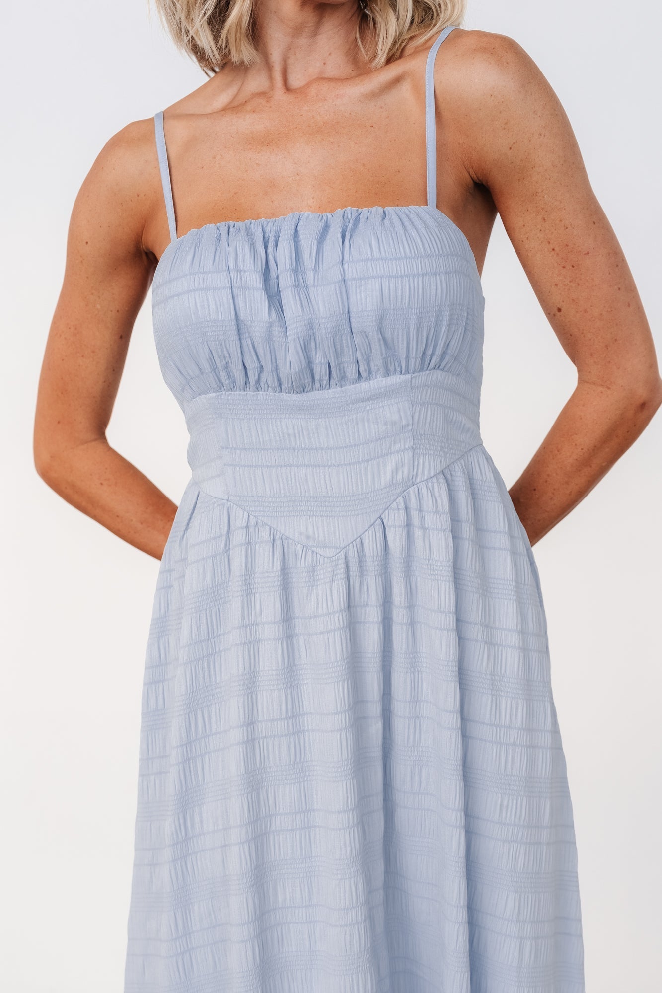 Mikayla Textured Tank Dress | Light Blue