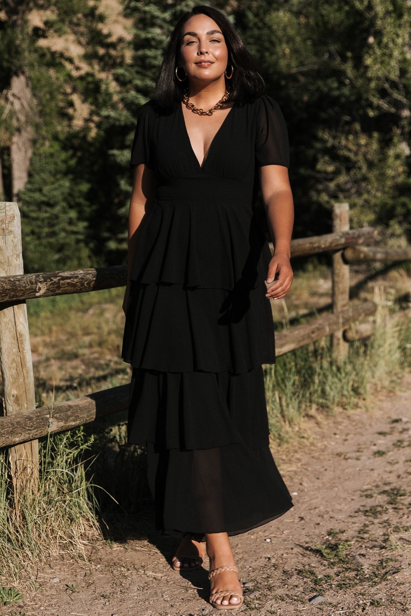 Montaigne Ruffle Maxi Dress | Black