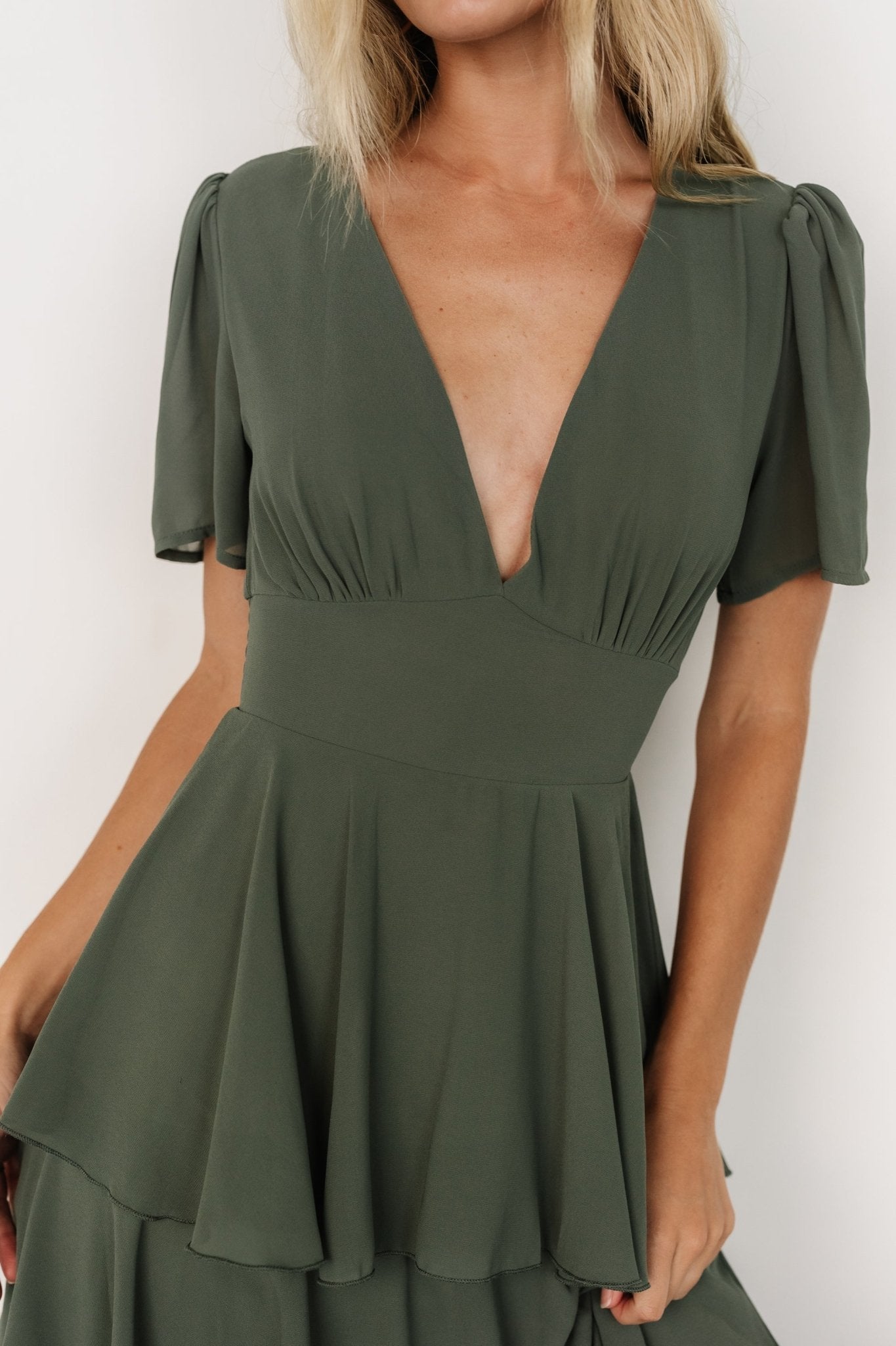 Montaigne Ruffle Maxi Dress | Dark Sage