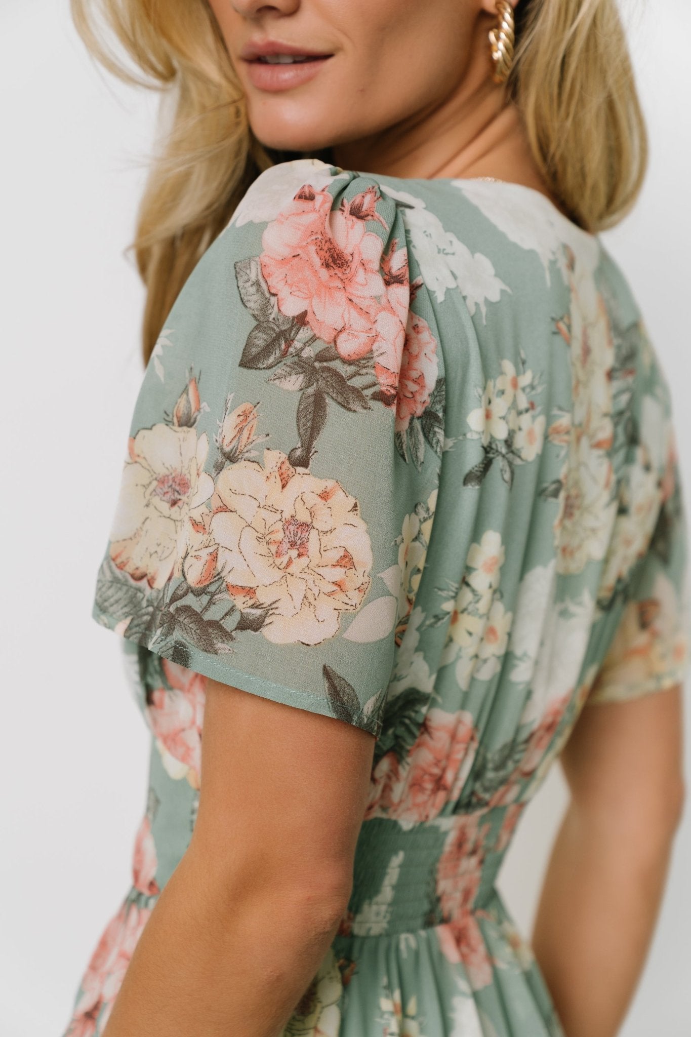 Montaigne Ruffle Maxi Dress | Sage Floral