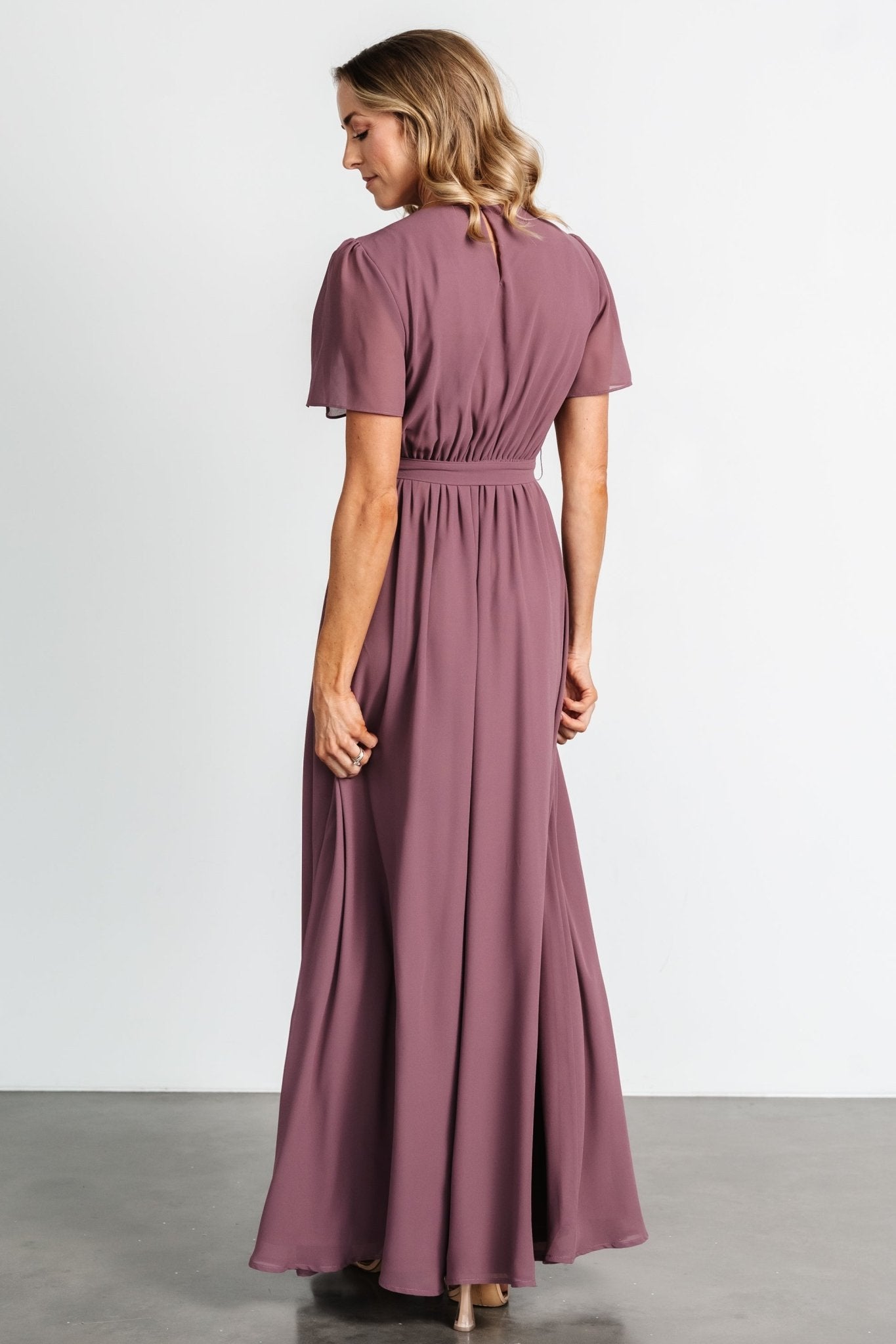 Naomi Short Sleeve Maxi Dress | Vintage Plum