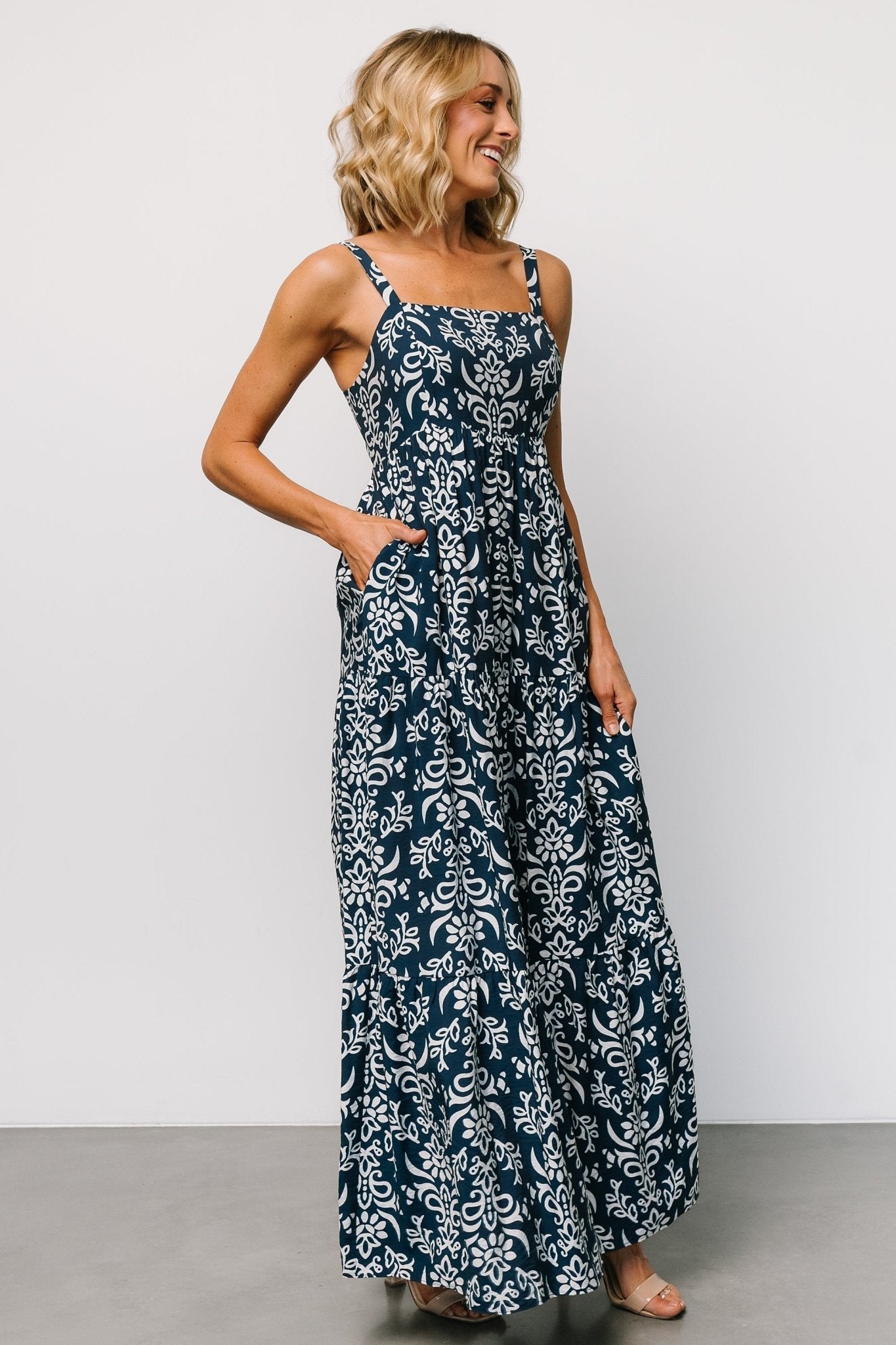 Oceanside Maxi Dress | Navy Print
