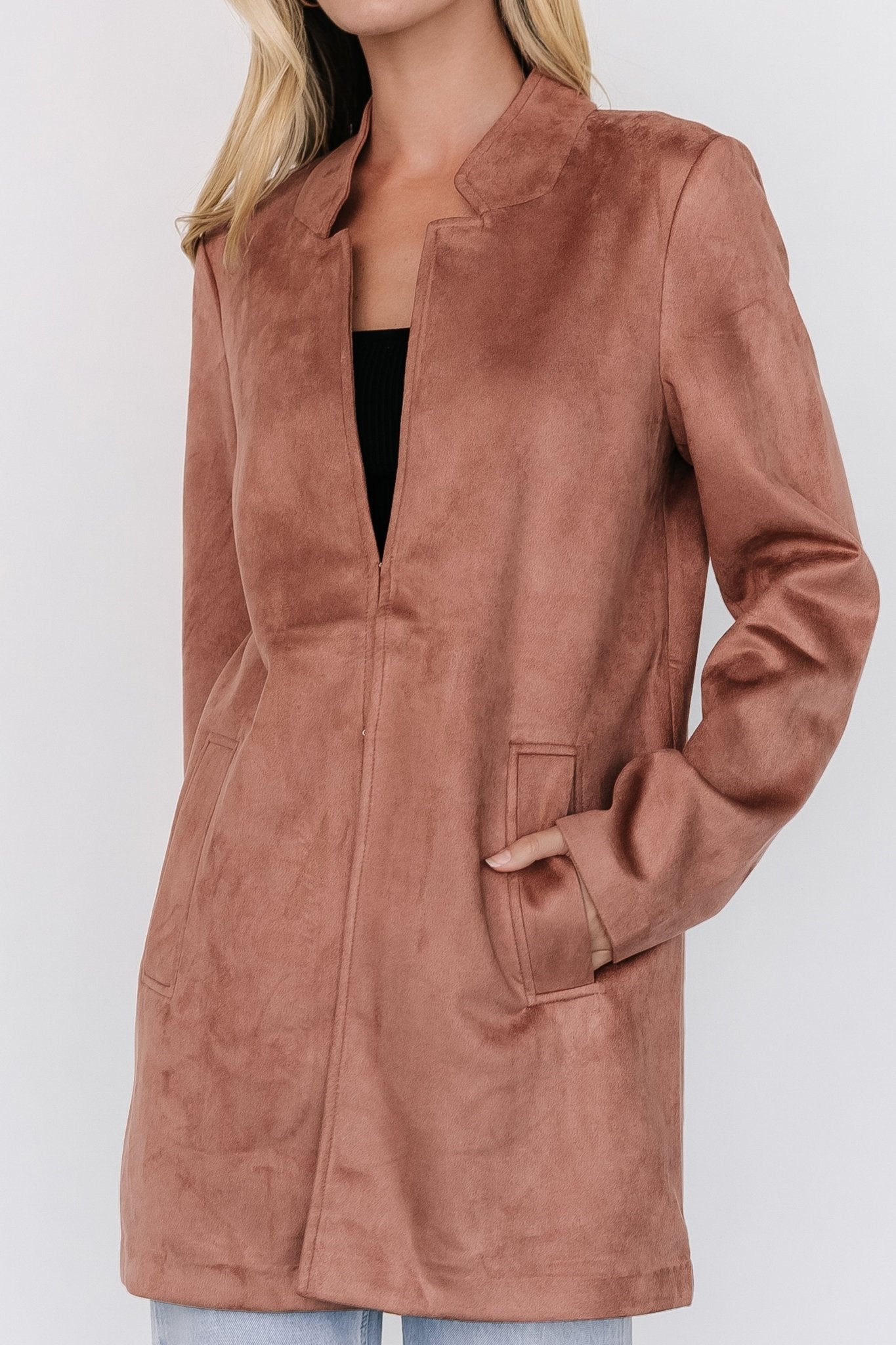 Queenie Faux Suede Jacket | Dusty Clove