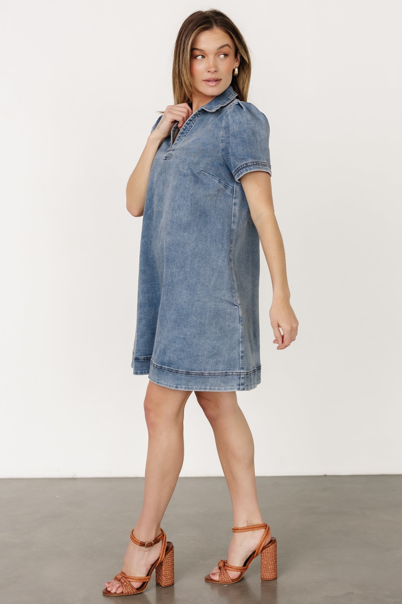 Saylor Short Dress | Denim