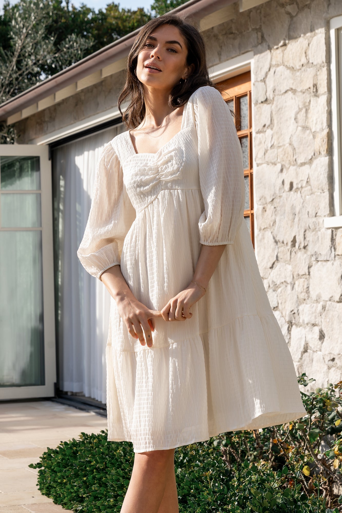 Vaeda Midi Dress | Cream