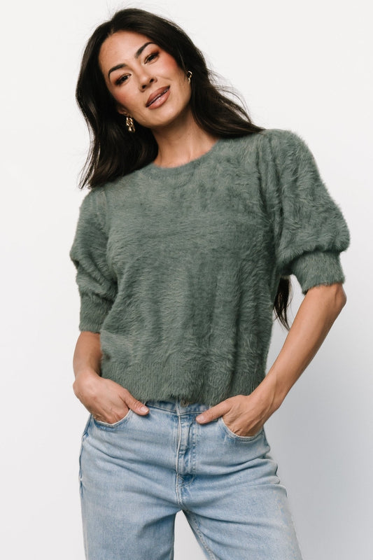 Vail Sweater Top | Winter Green