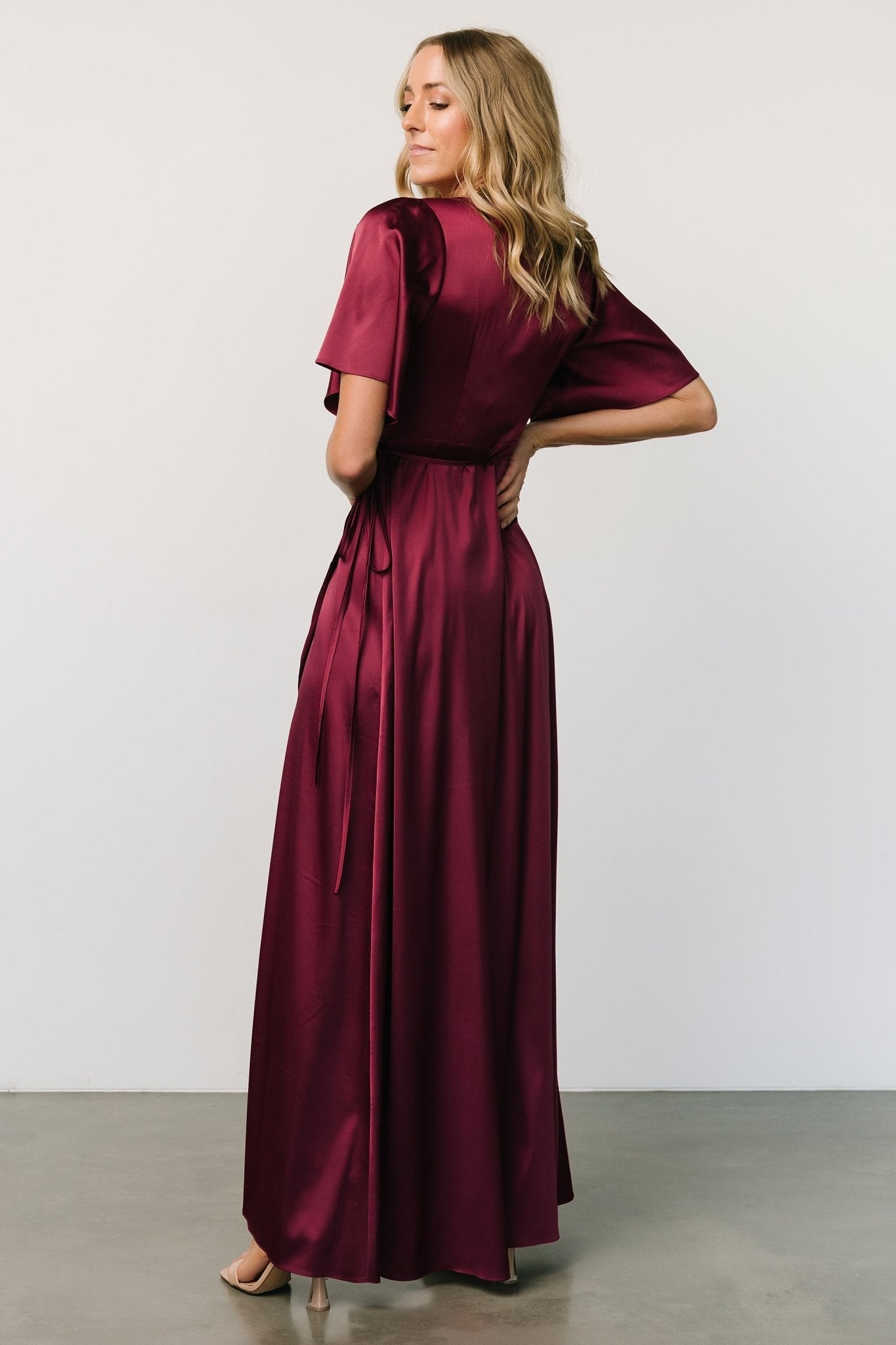 Vara Satin Maxi Wrap Dress | Mulberry