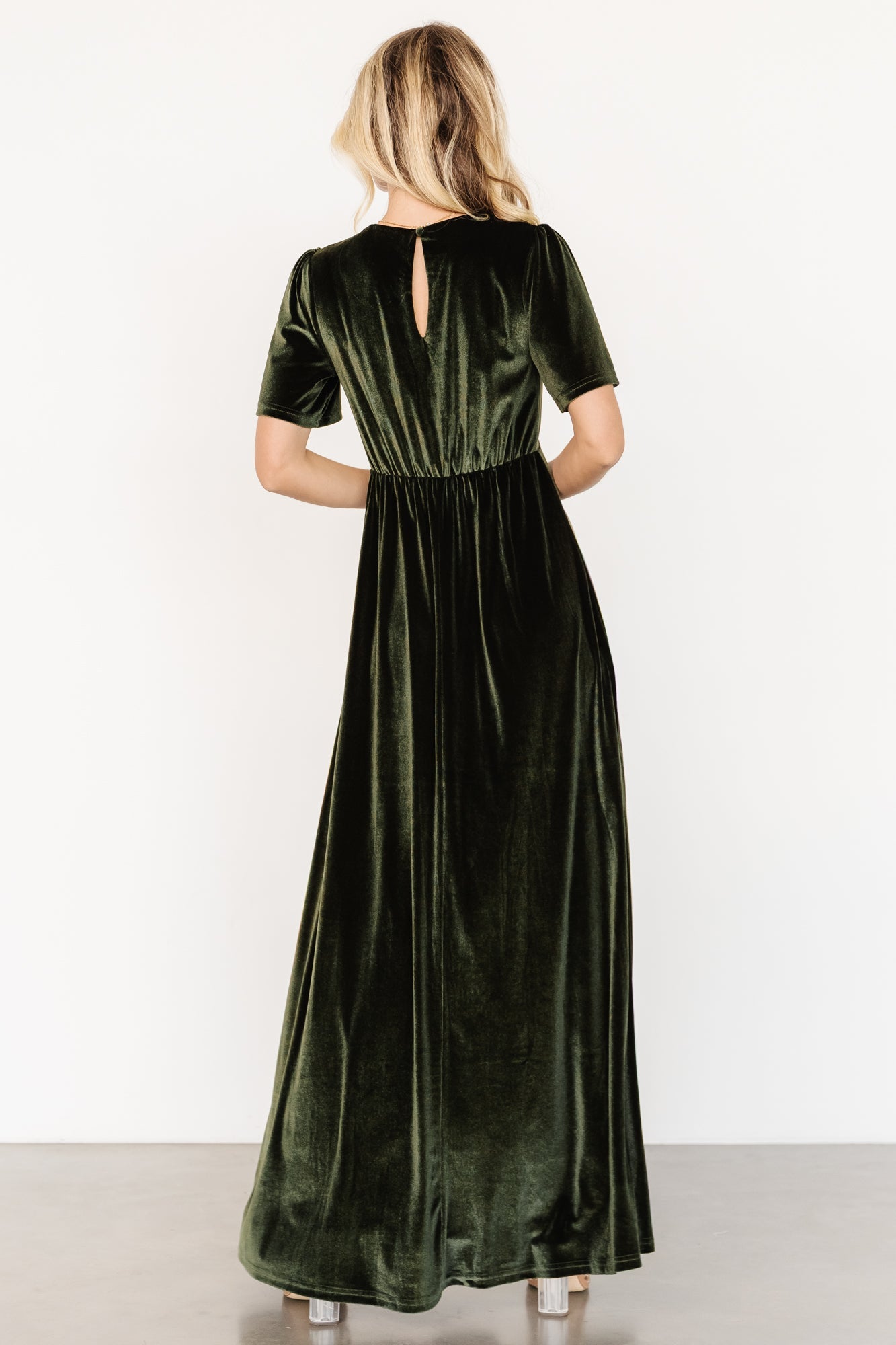 Vivian Velvet Maxi Dress | Olive