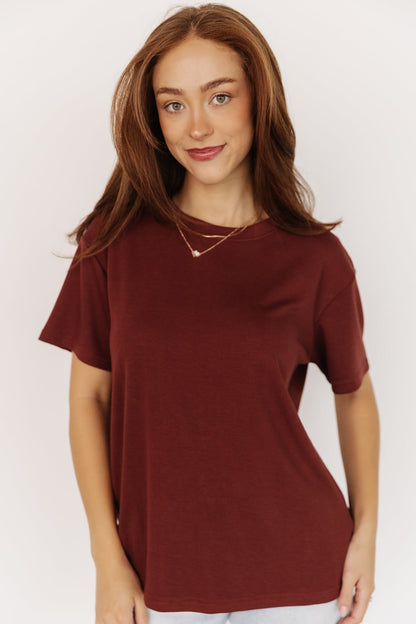 Elliot Relaxed Tee | Dark Rust
