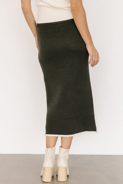 Ava Knit Midi Skirt | Dark Green
