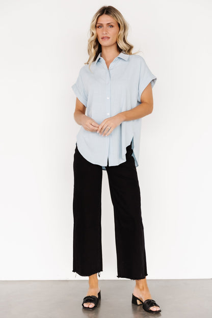 Clarke Button Up Top | Light Blue