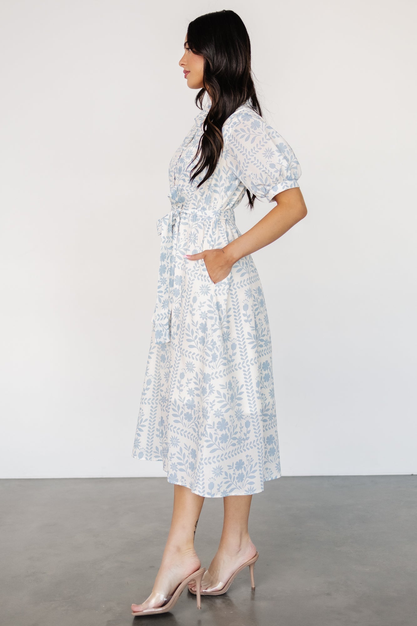 Jamila Midi Dress | Light Blue Floral