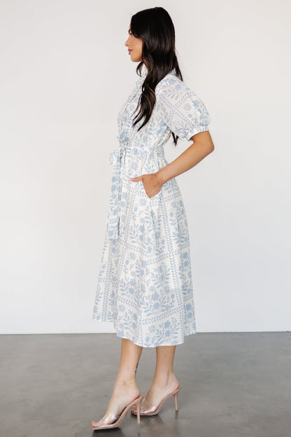Jamila Midi Dress | Light Blue Floral