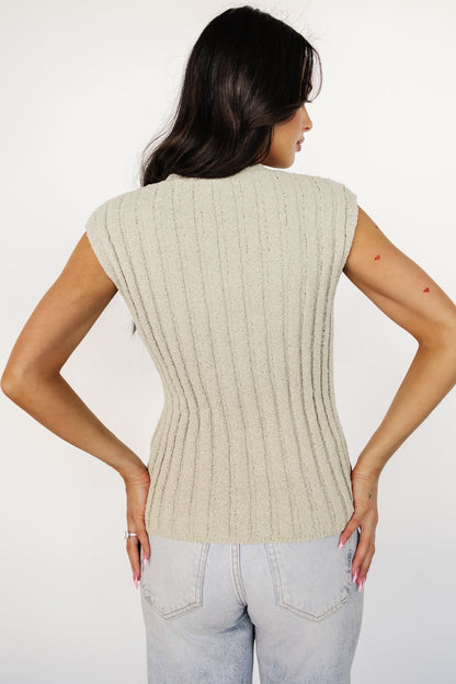 Dava Ribbed Top | Sage