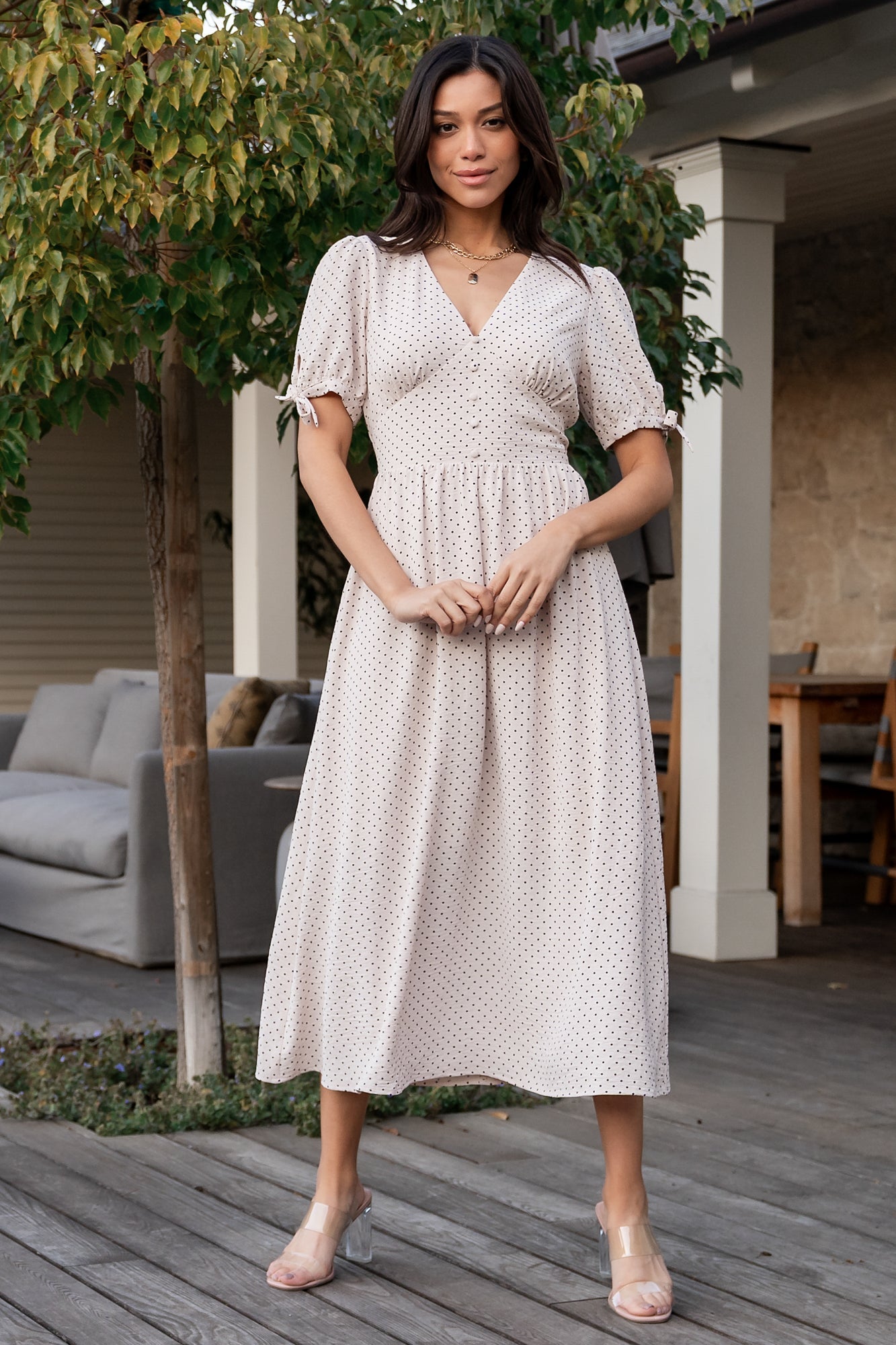 Millar Midi Dress | Natural + Black