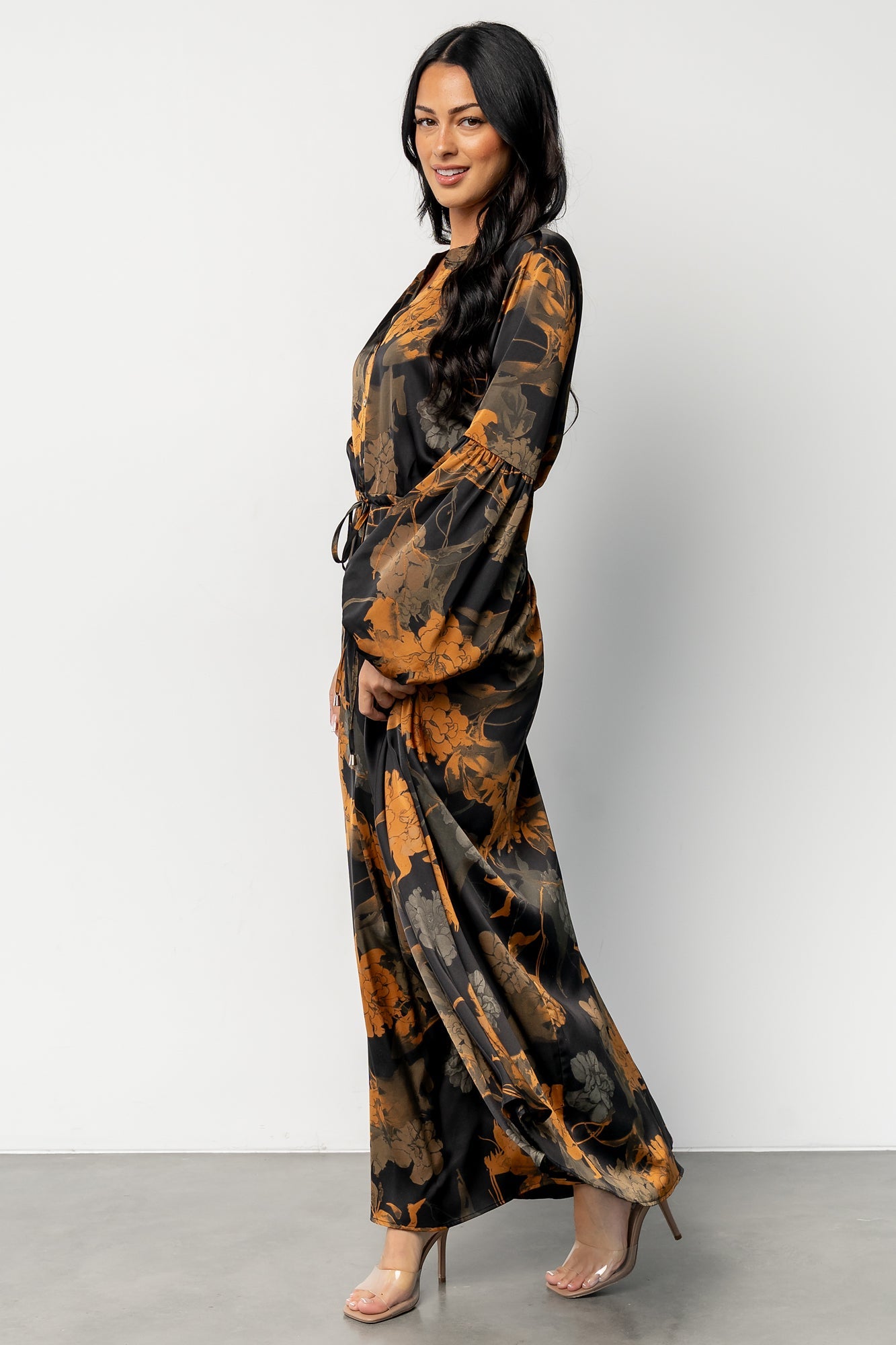 Helen Maxi Dress | Black + Gold