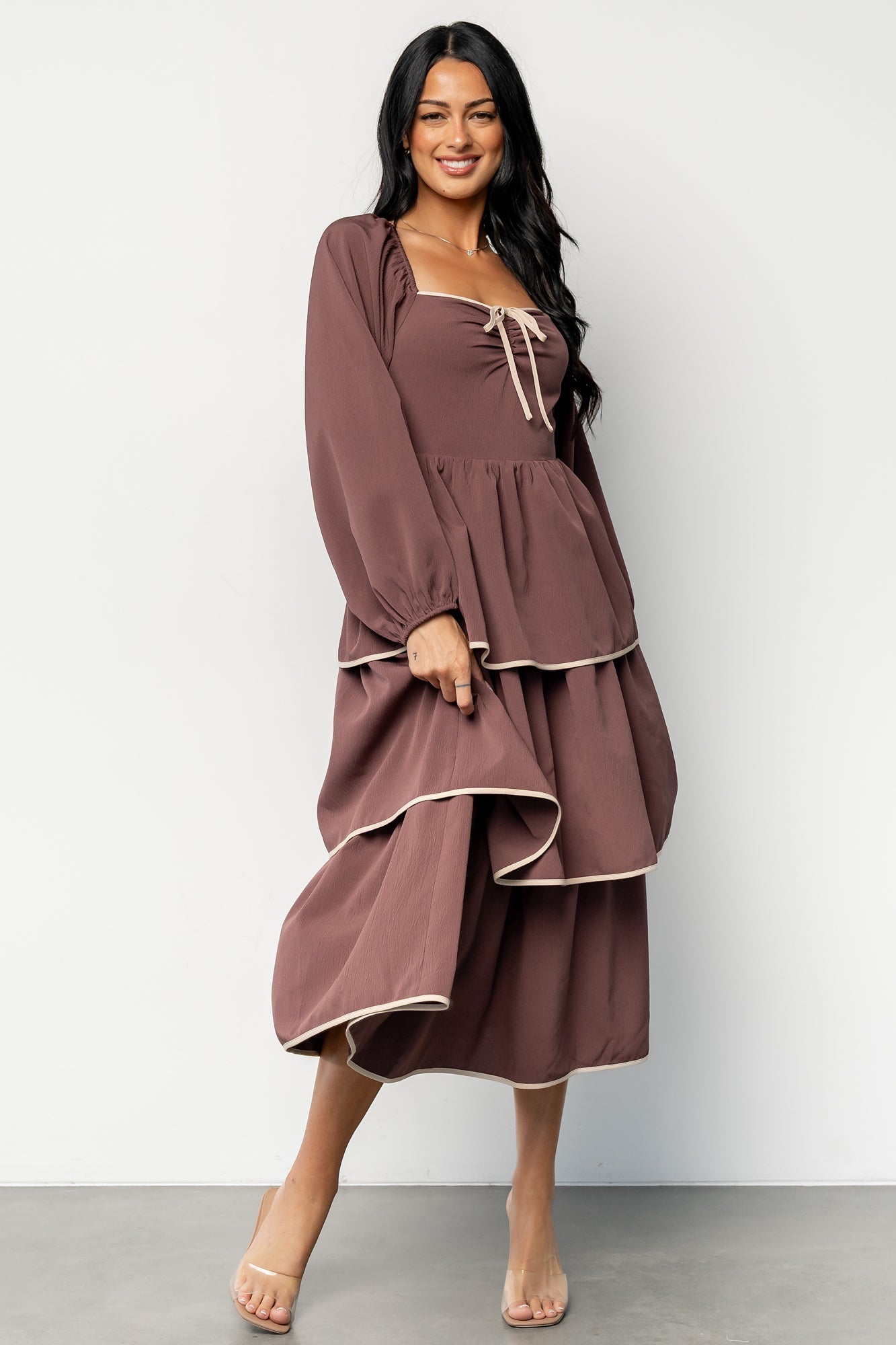 Barcelona Tiered Dress | Vintage Plum