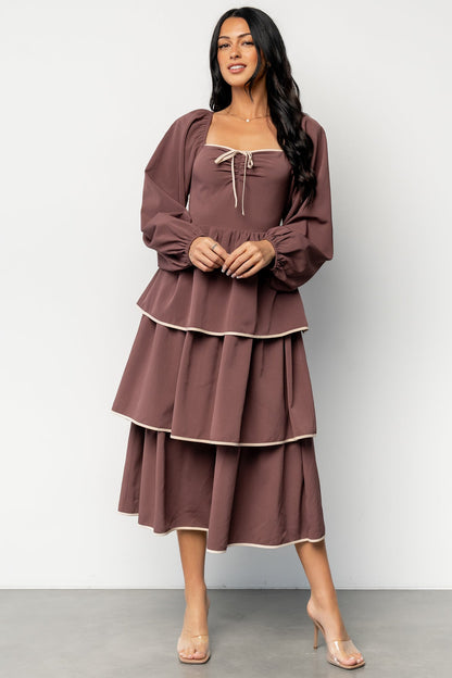 Barcelona Tiered Dress | Vintage Plum