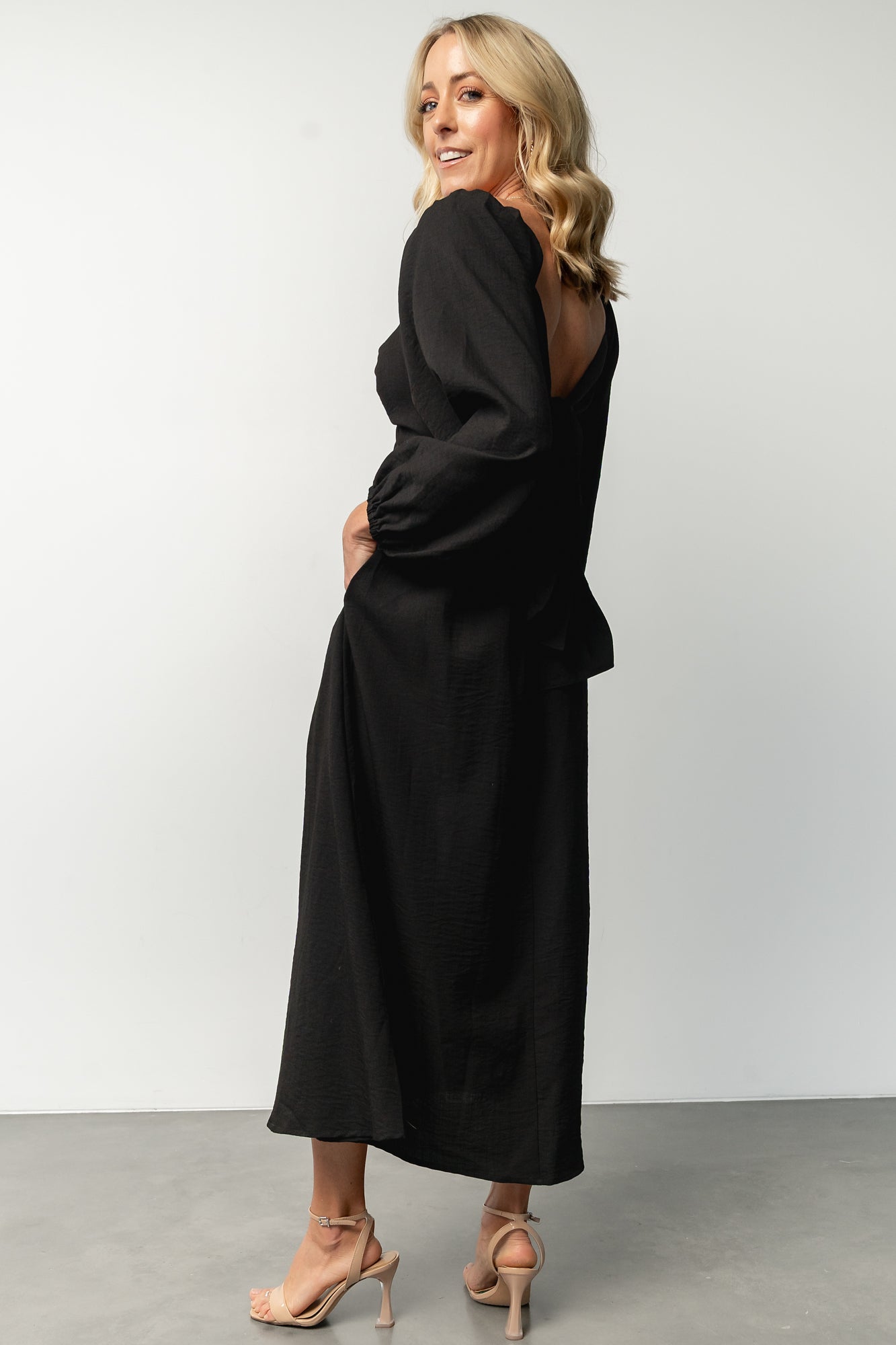 Rosalie Back Tie Dress | Black