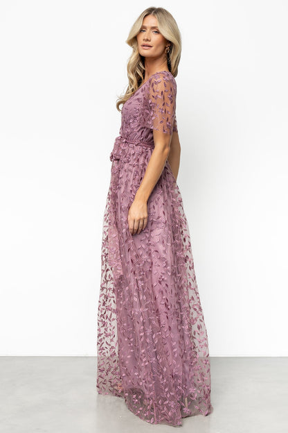 Marseille Embossed Maxi Dress | Lavender