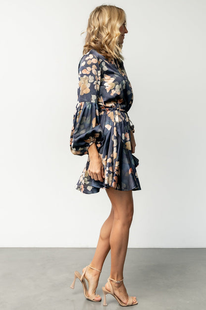 Venice Short Dress | Navy + Multi Floral
