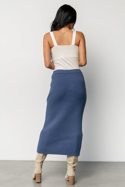 Blair Rib Knit Skirt | Blue