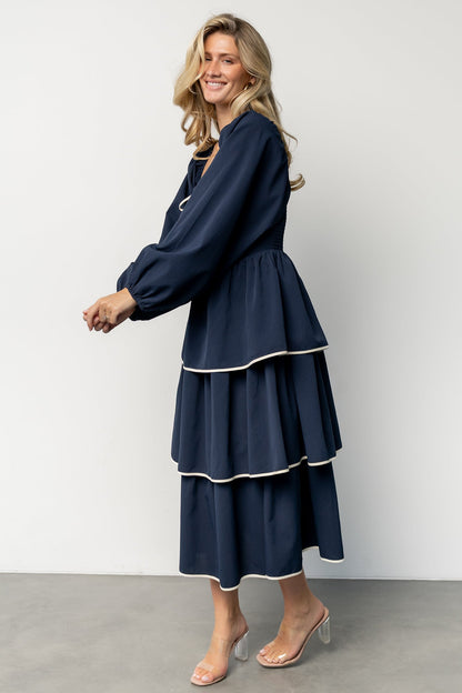 Barcelona Tiered Dress | Navy