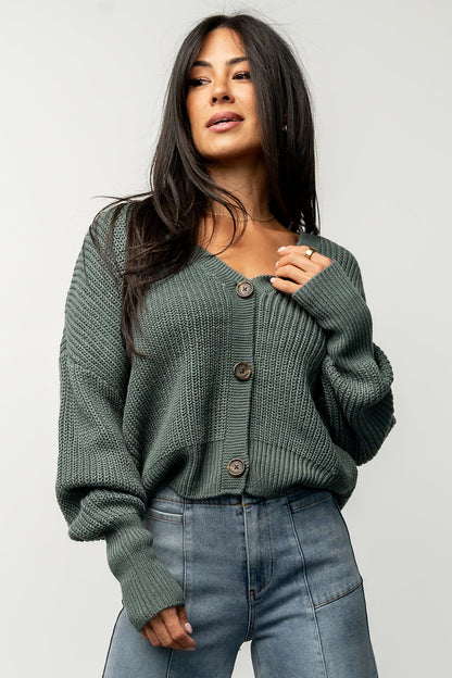 Gracie Knit Cardigan | Winter Green