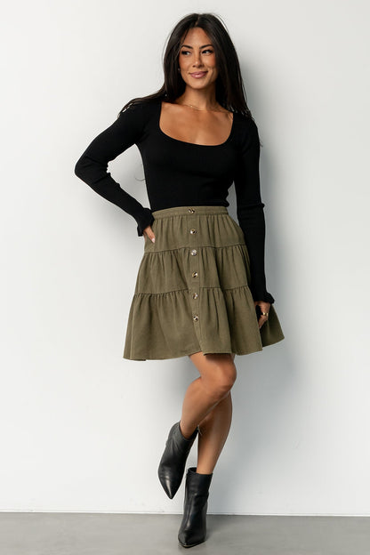 Ebba Short Skirt | Olive