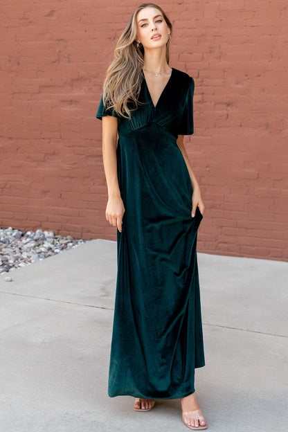 Vivian Velvet Maxi Dress | Emerald